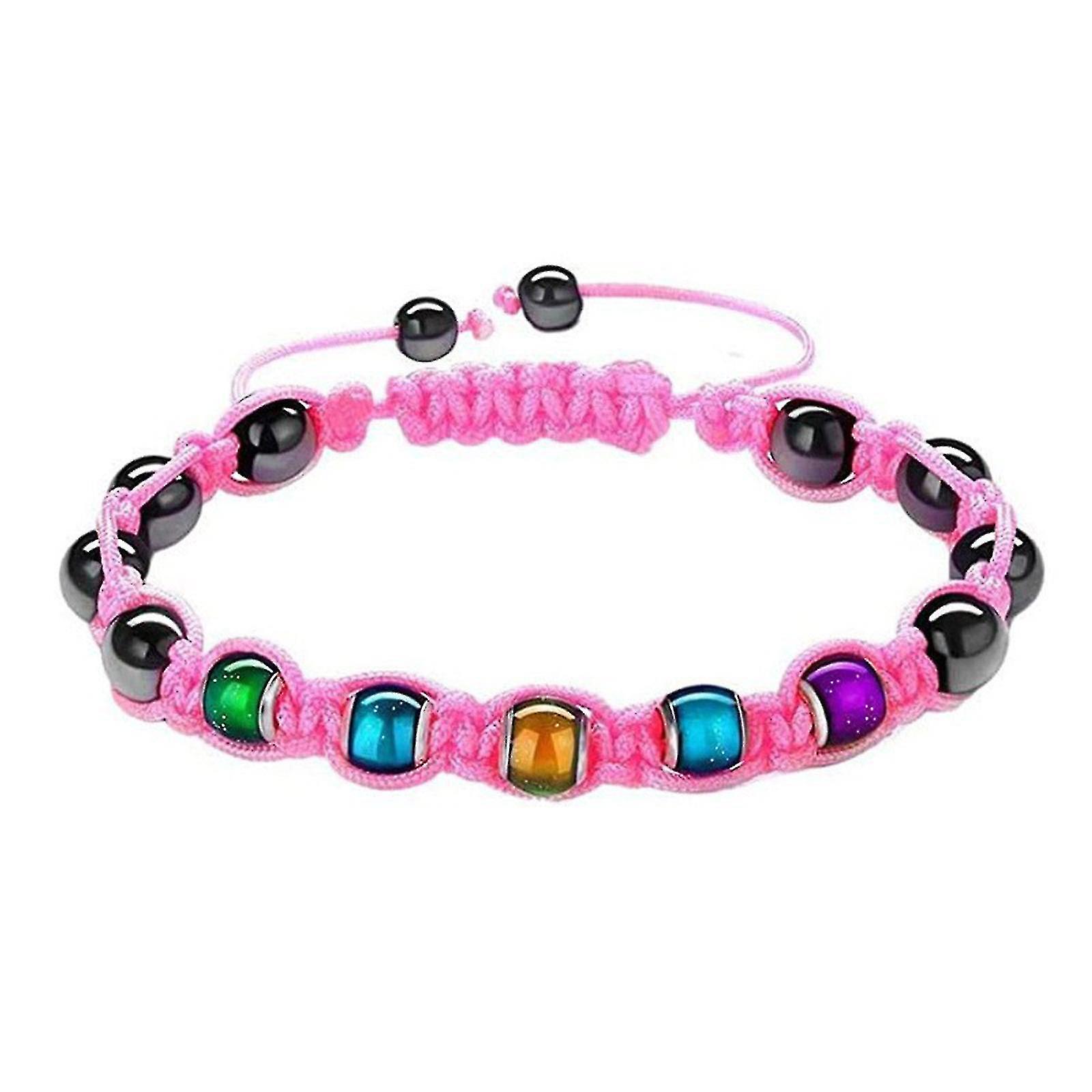 Thermochromic Bead Lymph Exclude Impurities Bracelet,thermochromic Woven Slimming Bracelet Hand Jewelry A