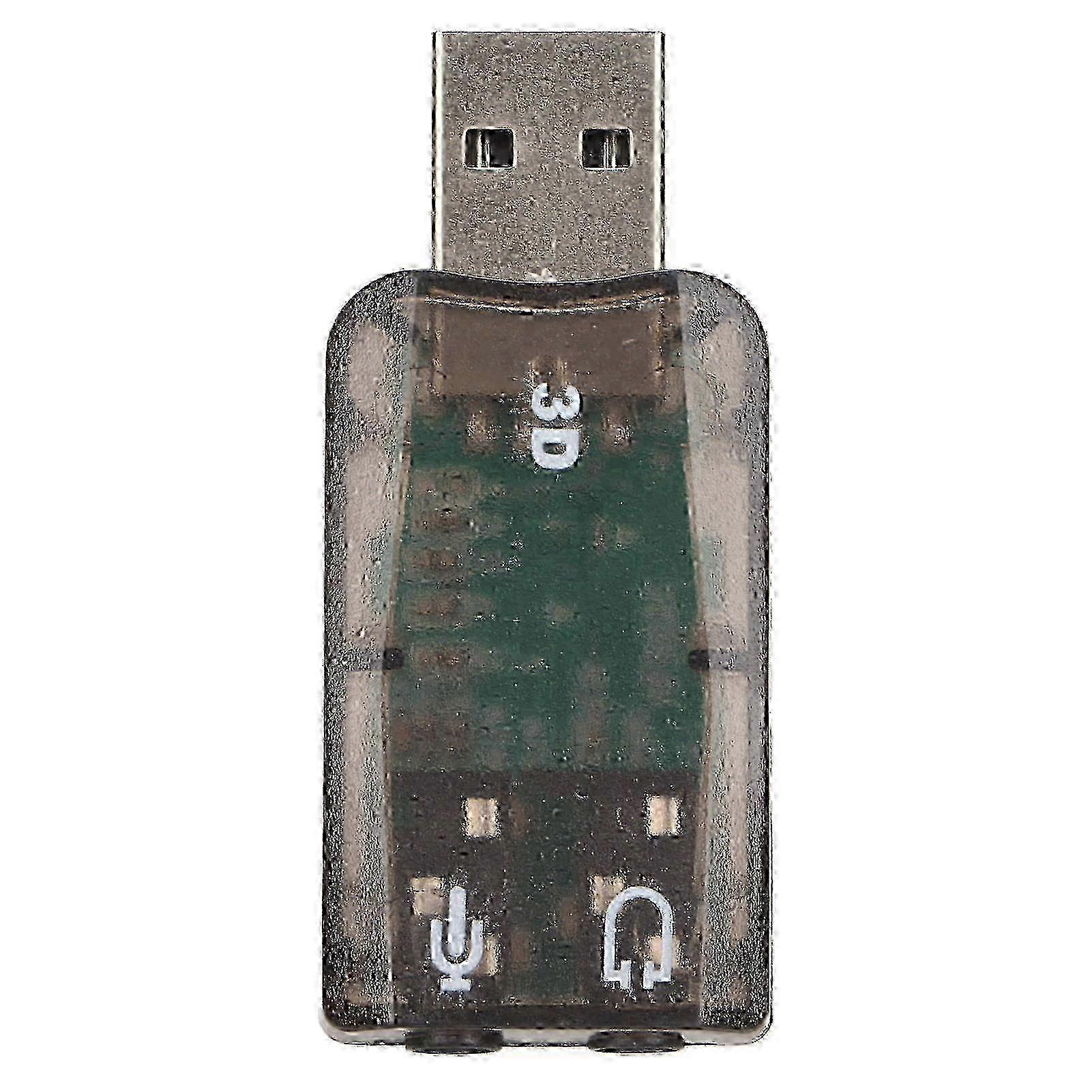 USB Sound Card Stereo Virtual 5.1 Channel External Sound Adapter with 3.5mm Headphone Microphone Jacks for Windows PC