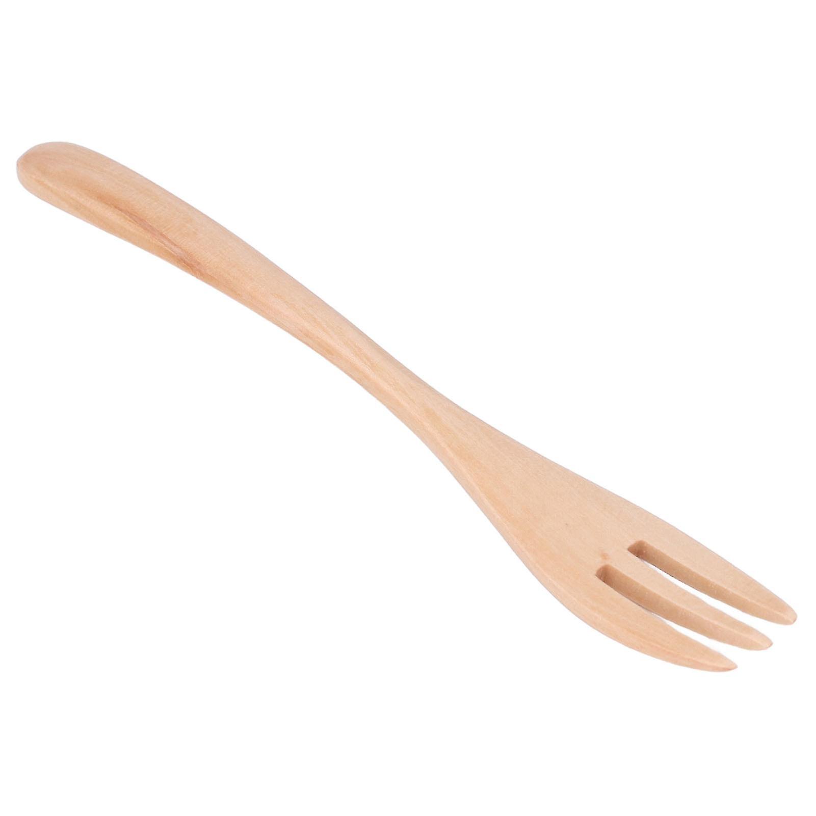 Reusable Wooden Fork 15cm Long Handle Pasta Fork for Camping