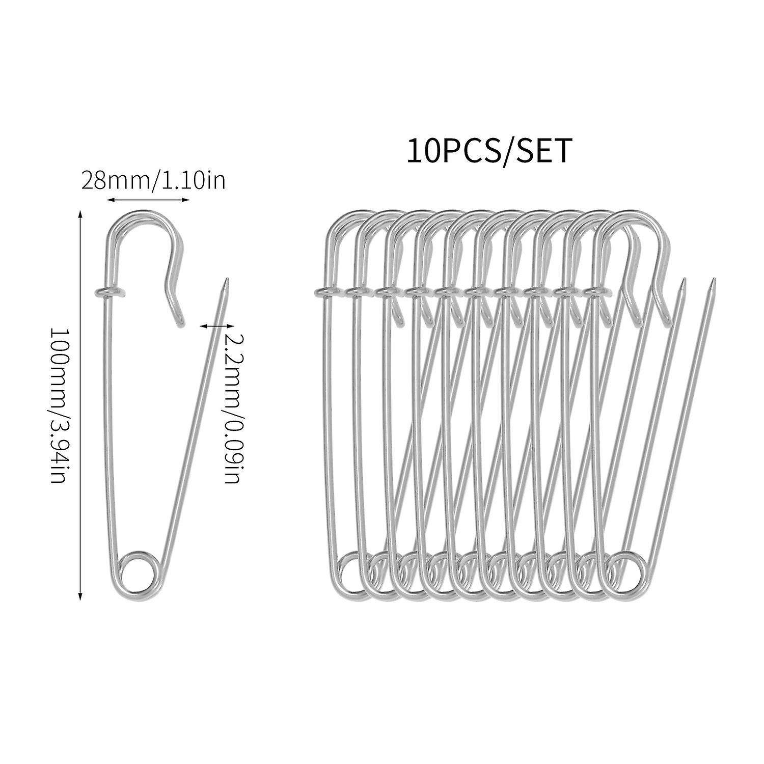 20個のシルバー安全ピンステンレス鋼針大型安全ピンブローチDIYクラフトソーイングツールジュエリーアパレルアクセサリー