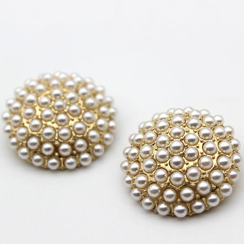 5Pcs/set Metal Button Rectangular Feel Button Point Oil Pearl Imitation Shell Coat Clip Clothing Decorative Button
