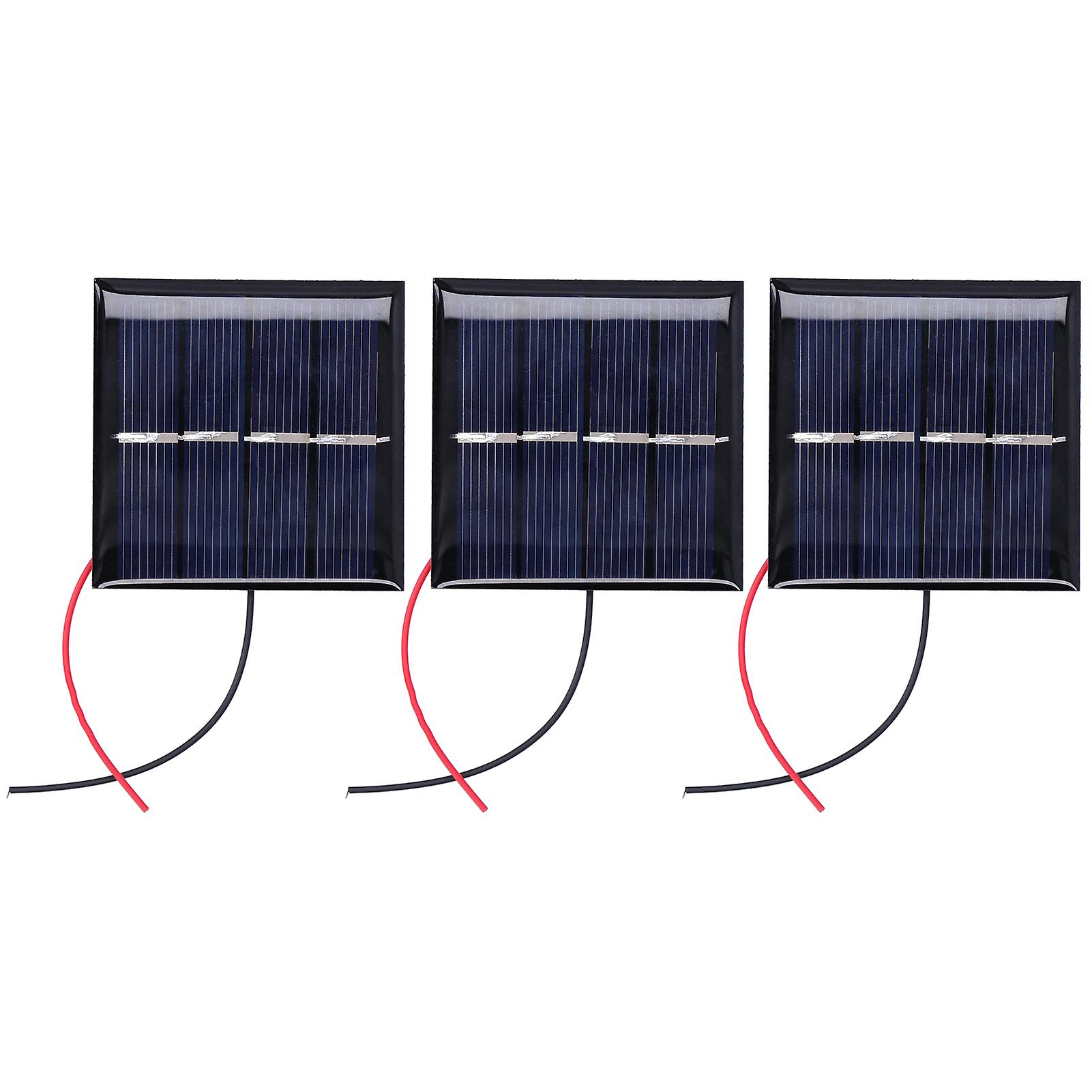 0.45W 2V Mini Solar Panel Cells 3Pcs Polysilicon Micro Wired Solar Panels for DIY Battery Charging and Small Electronics Projects