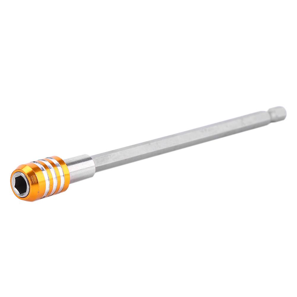1/4" Hex Shank Stainless Steel Quick Release Screwdriver Bit Holder Extension (150mm, Yellow)