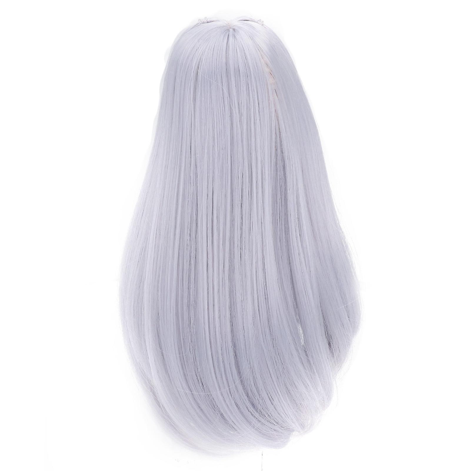 Perruque de poupée de 20 à 23 cm, cheveux longs et bouclés, en fibre haute température, pour poupée 1/3, bleu