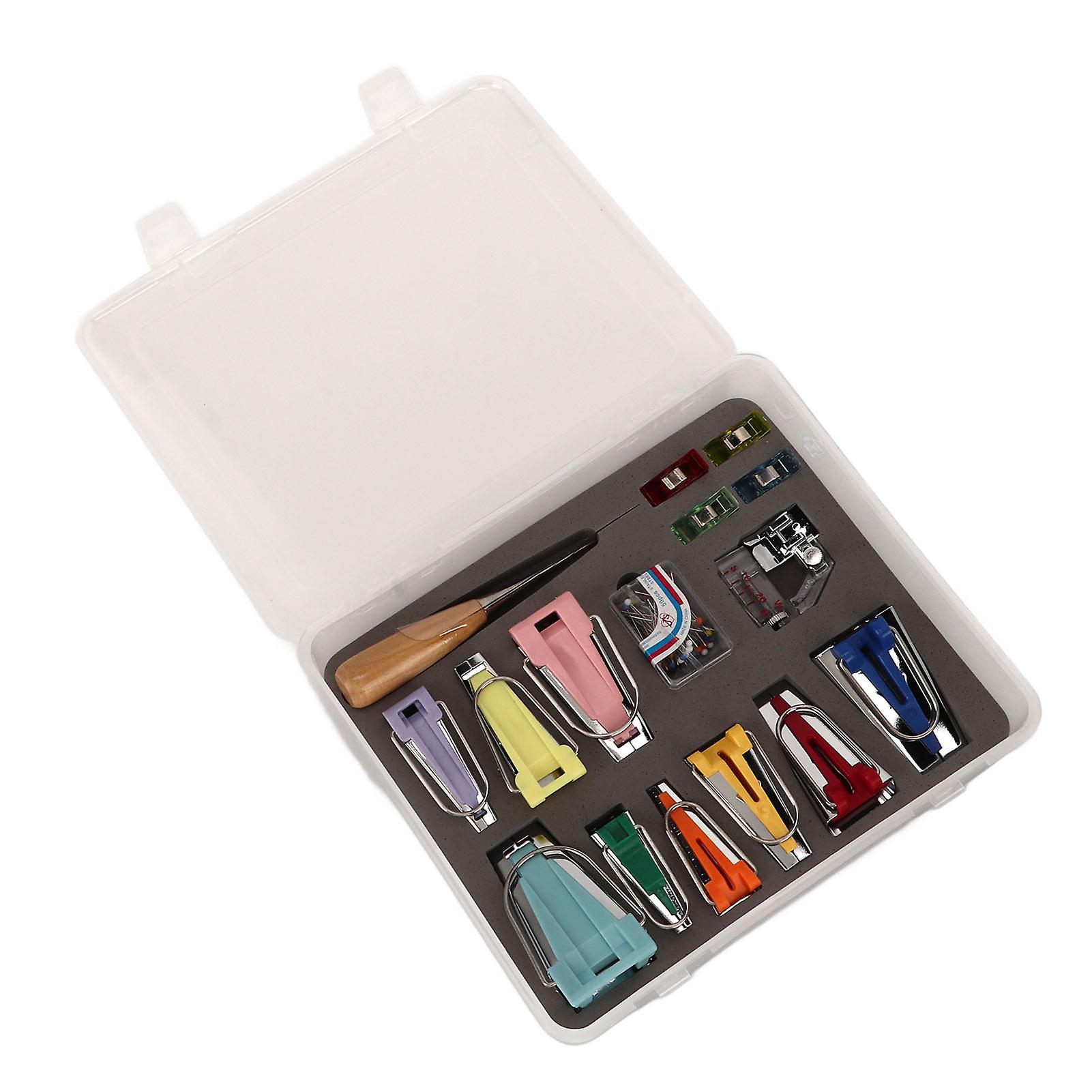 Sew Bias Tape Maker Kit with Snap On Binder Foot 9 Bias Tape Makers Quilt Awl Bias Tape Maker Machine for DIY 