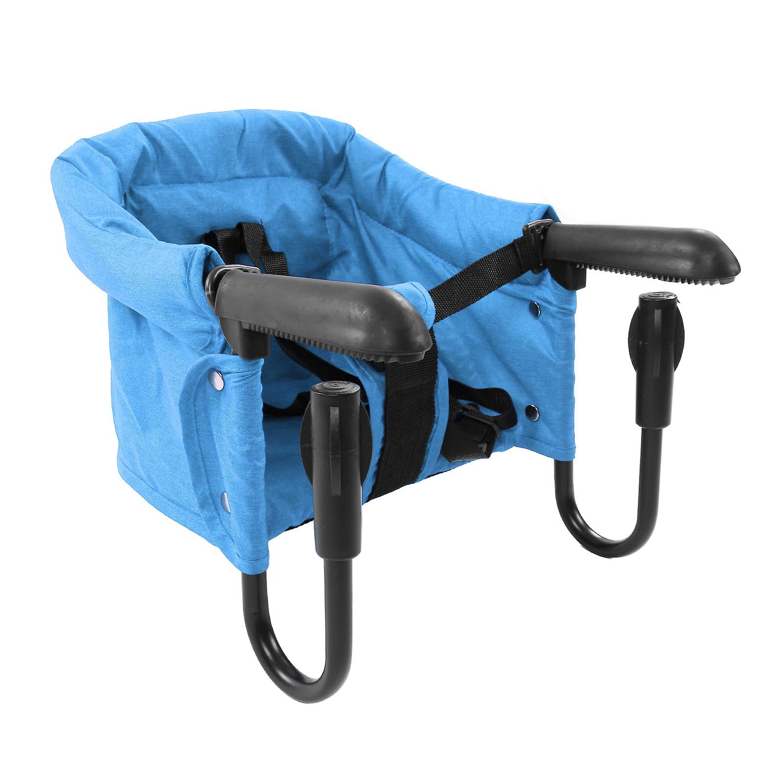 Hook On Chair Easy Mounting Foldable Strong Load Bearing High Safety Clip On High Chair for 0.8 to 3.3in Table Blue