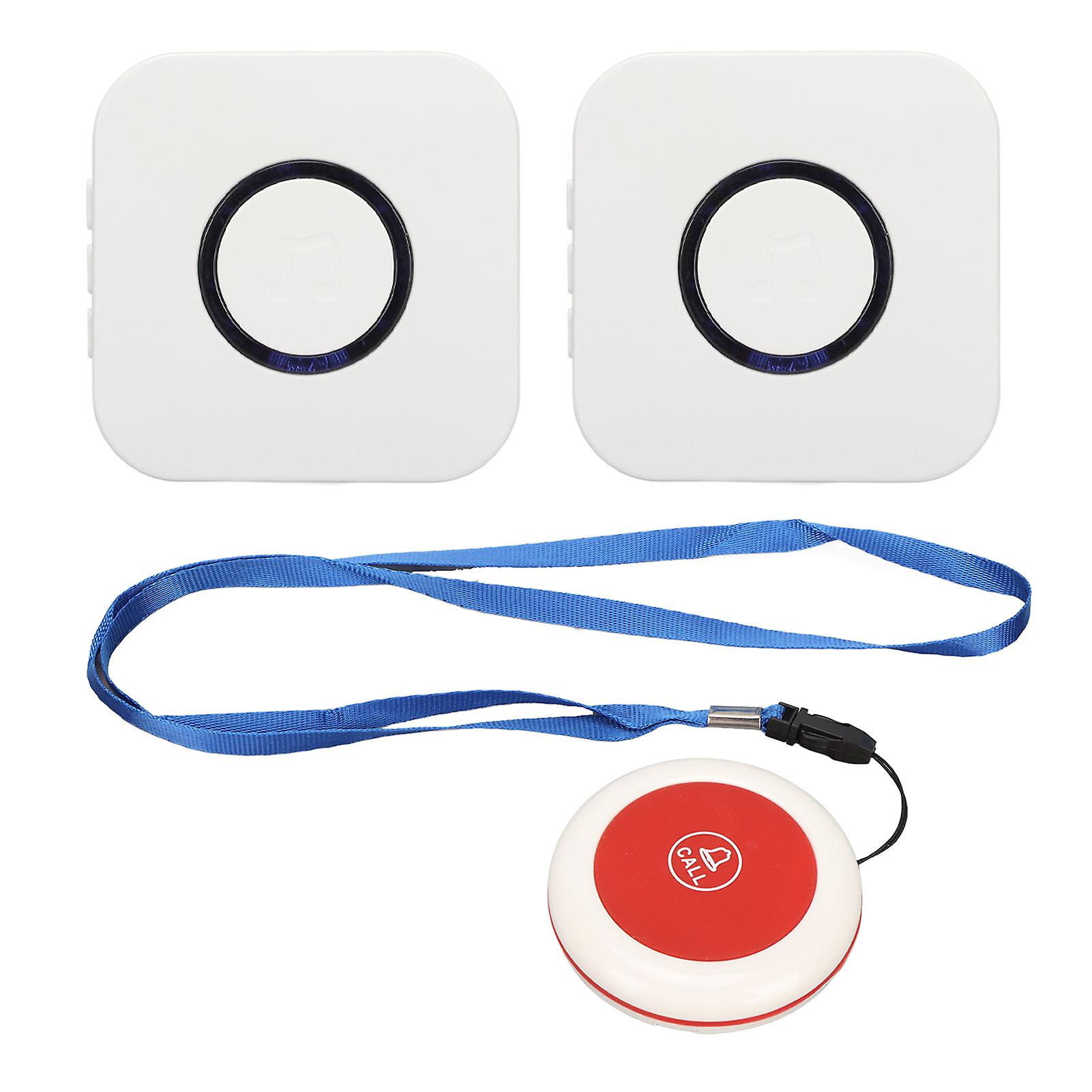 Wireless Caregiver Pager 2 for 1 Adjustable Volume Long Distance Transmission Alert Button for Nurse Alert System