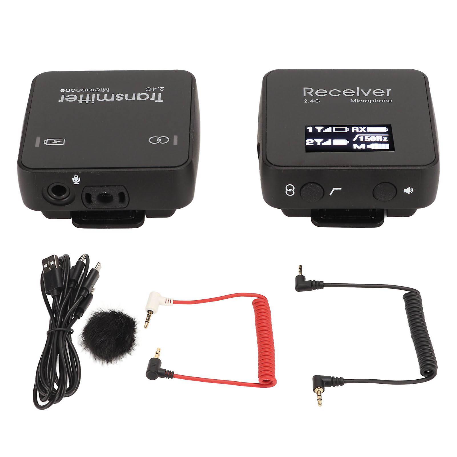 2.4GHz Wireless Lavalier Mic System: Noise Reduction, Long Range, for Camera & Phone