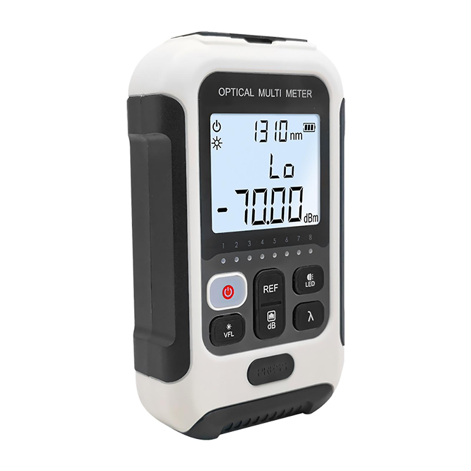 Handheld Optical Multimeter High Accuracy Rechargeable Optical Power Meter Fiber Optic Tester ‑50 to +26dBm TM570AL V15 15MW(Output Power 15MW)