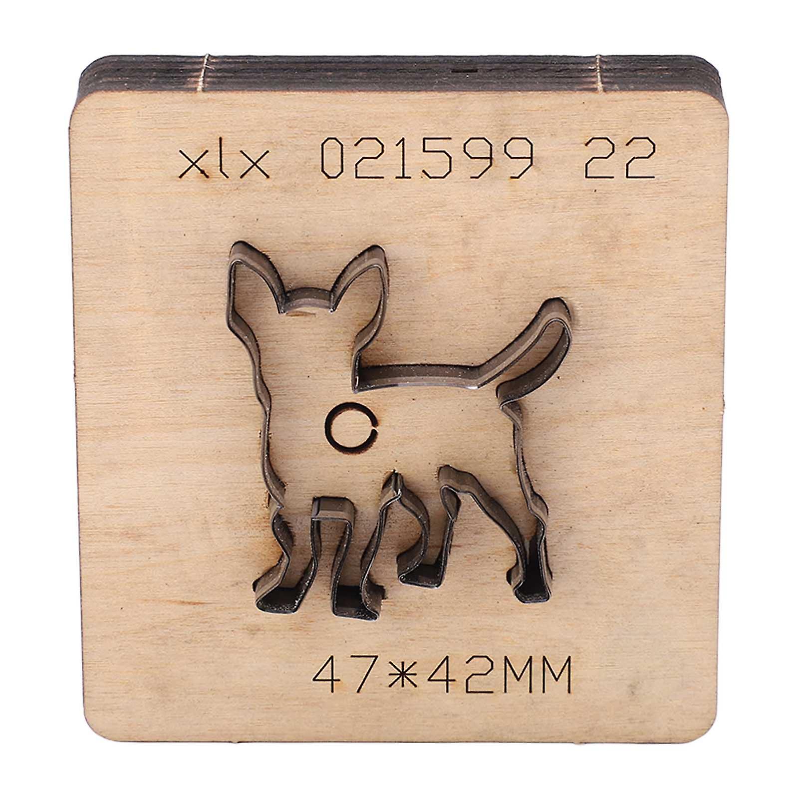 Ouitble Dog Cutting Die Dog Cutting Die Alloy Steel Leather Punching Mold with Wood Plate for DIY Handicrafts