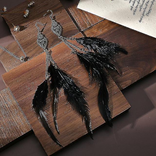 Boho Ethnic Dream Catcher Feather Antique Long Hook Σκουλαρίκια Χειροποίητο Tassle Σκουλαρίκι Vintage Γεωμετρικά Μακριά Κρεμαστά Σκουλαρίκια Δώρο
