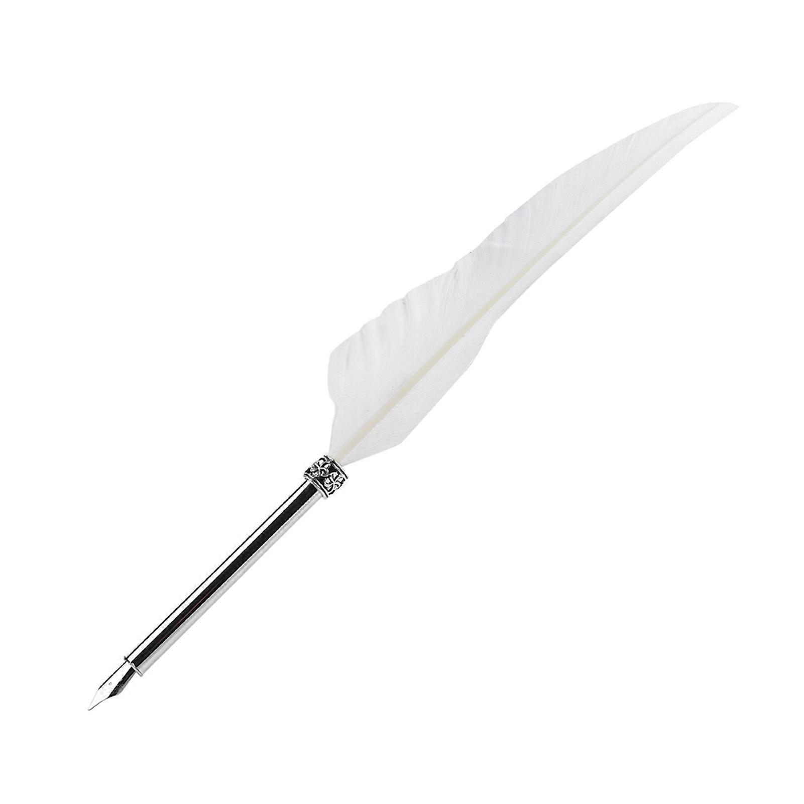 Retro Leather Notebook Set with Feather Dip Pen & Ink Bottle