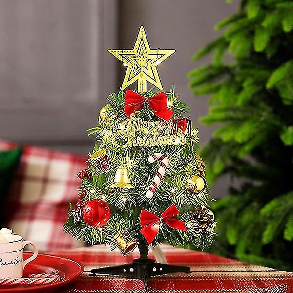 Mini Artificial Christmas Tree with Warm Yellow Light - 30 cm