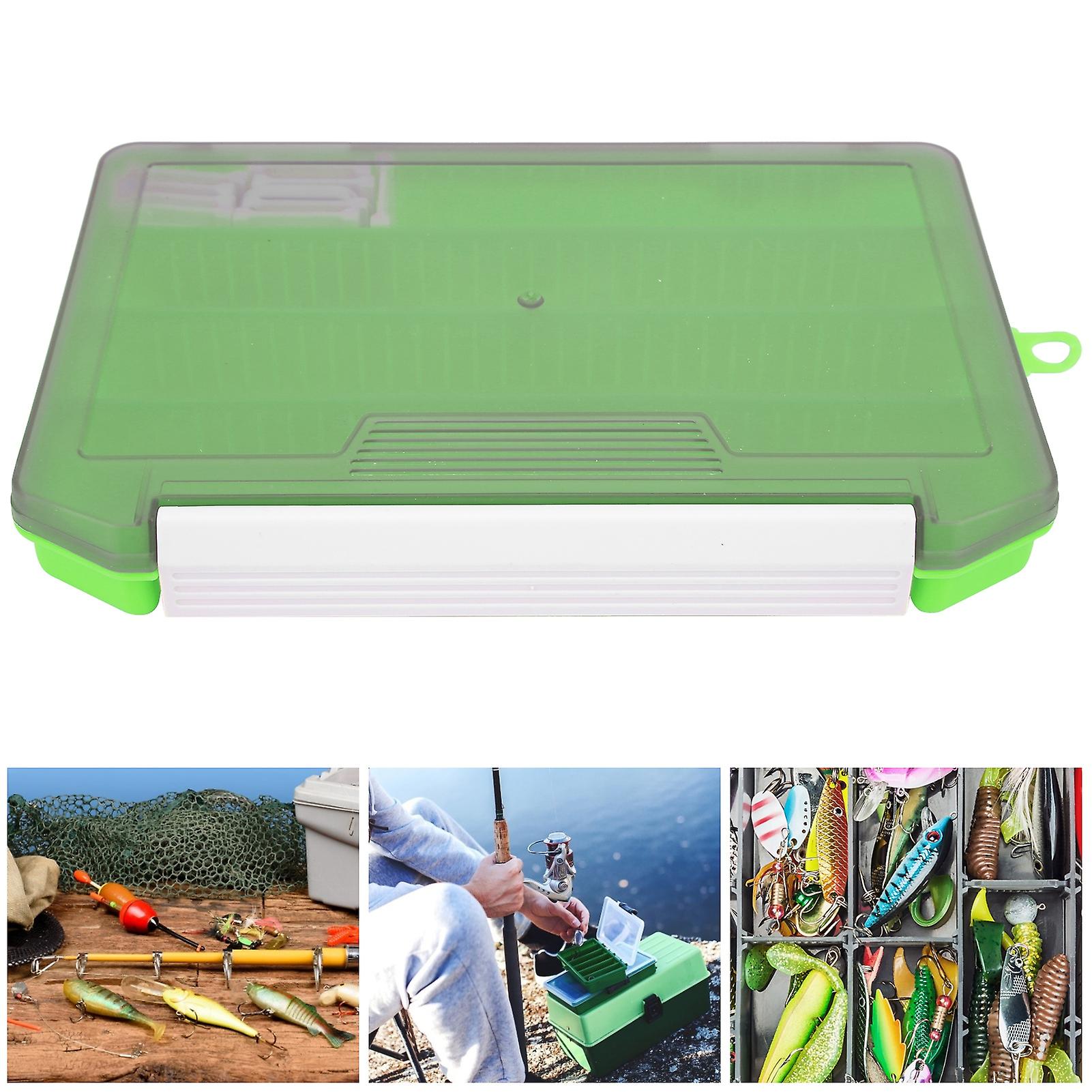 Single Layer Fishing Tackle Box Green 156g with Removable Dividers