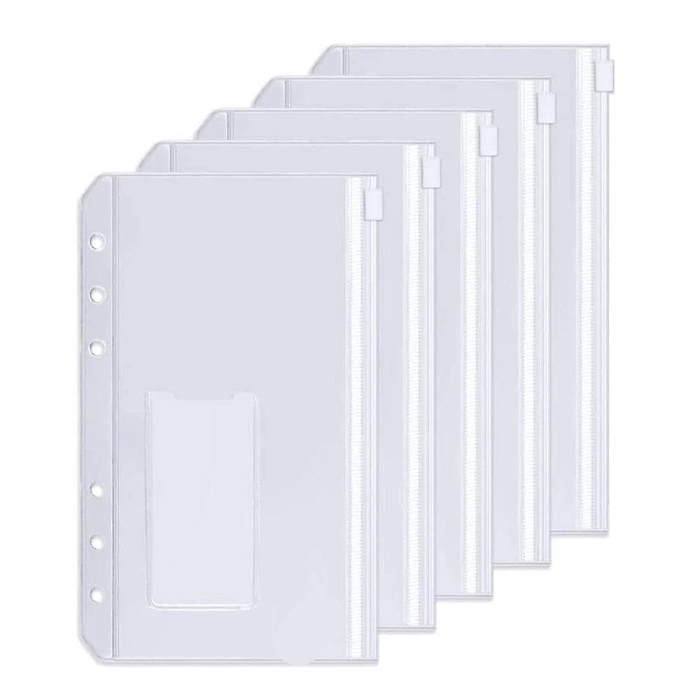 A6 现金活页夹口袋6 孔打孔拉链口袋