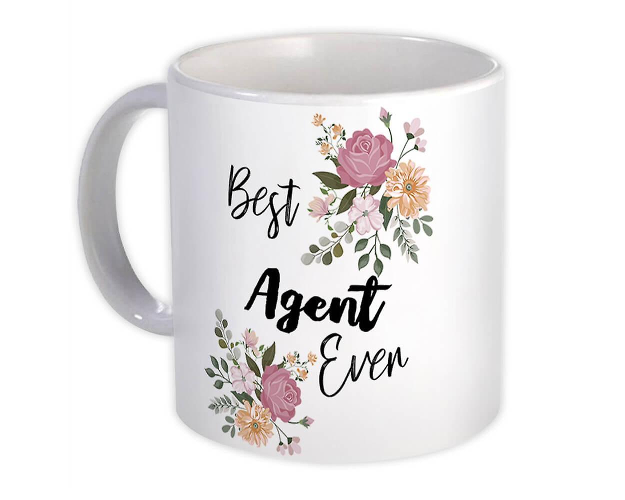 Gift Mug: Best AGENT Ever Flowers