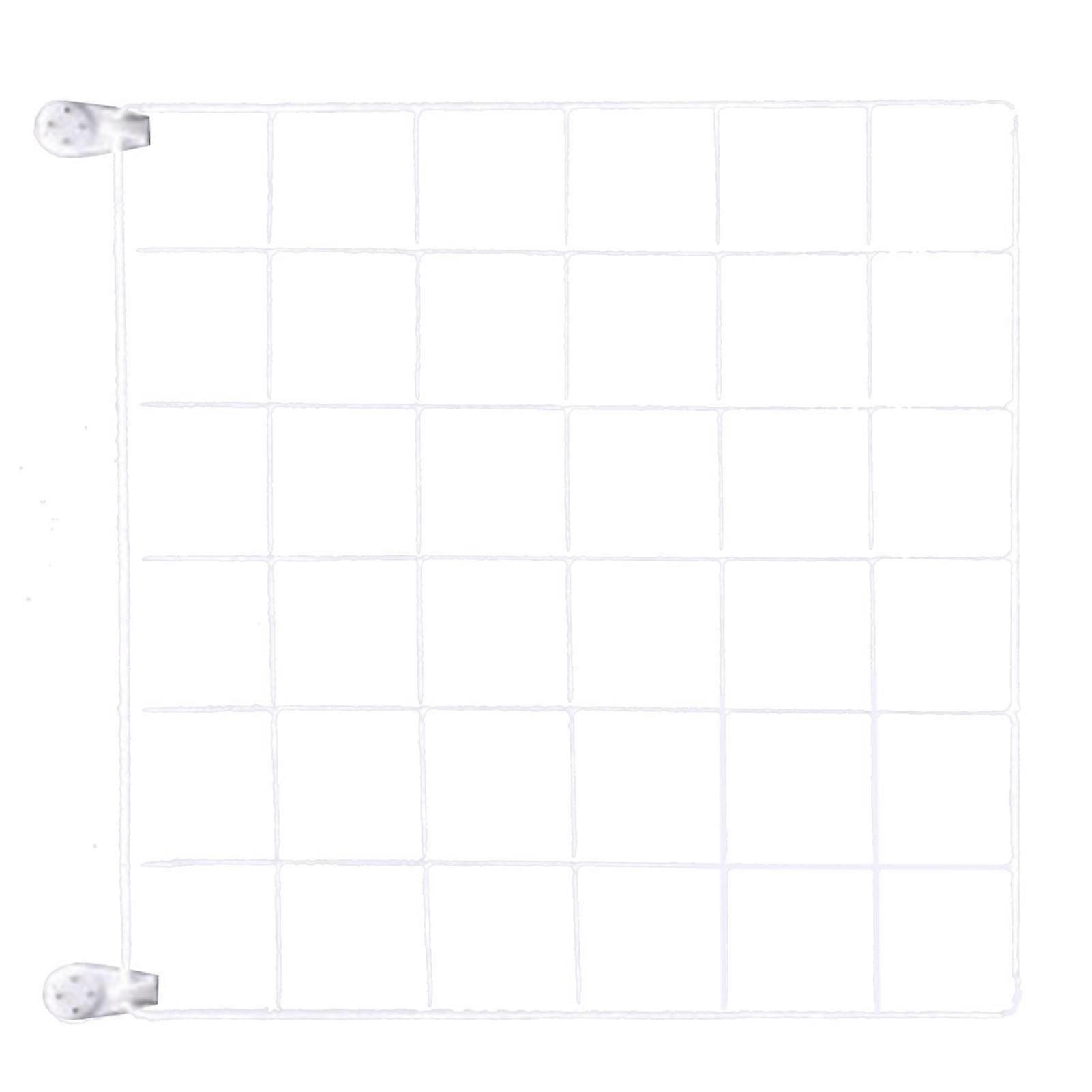 Wire Grid Panel Wall Storage Rack 30x30cm White Iron Mesh