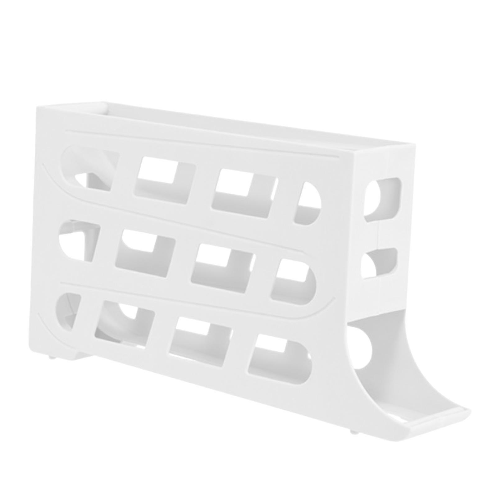 Auto Rolling Down Eierspender Organizer Kühlschrank Eierhalter für Kühlschrank Weiß
