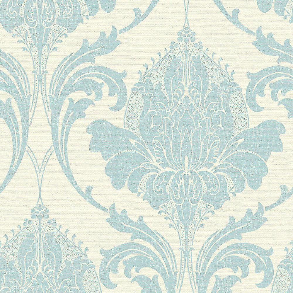 Zahra Duck Egg Damask Wallpaper