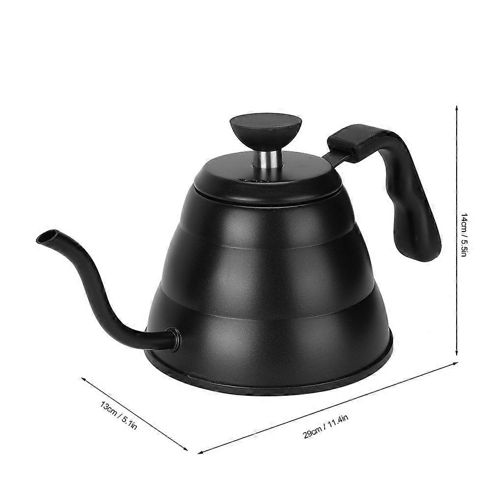 1L Coffee Pot 304 Stainless Steel Thickened Long Spout Drip Pot with Handle for Hotel Household Kitchen2 Colors
black