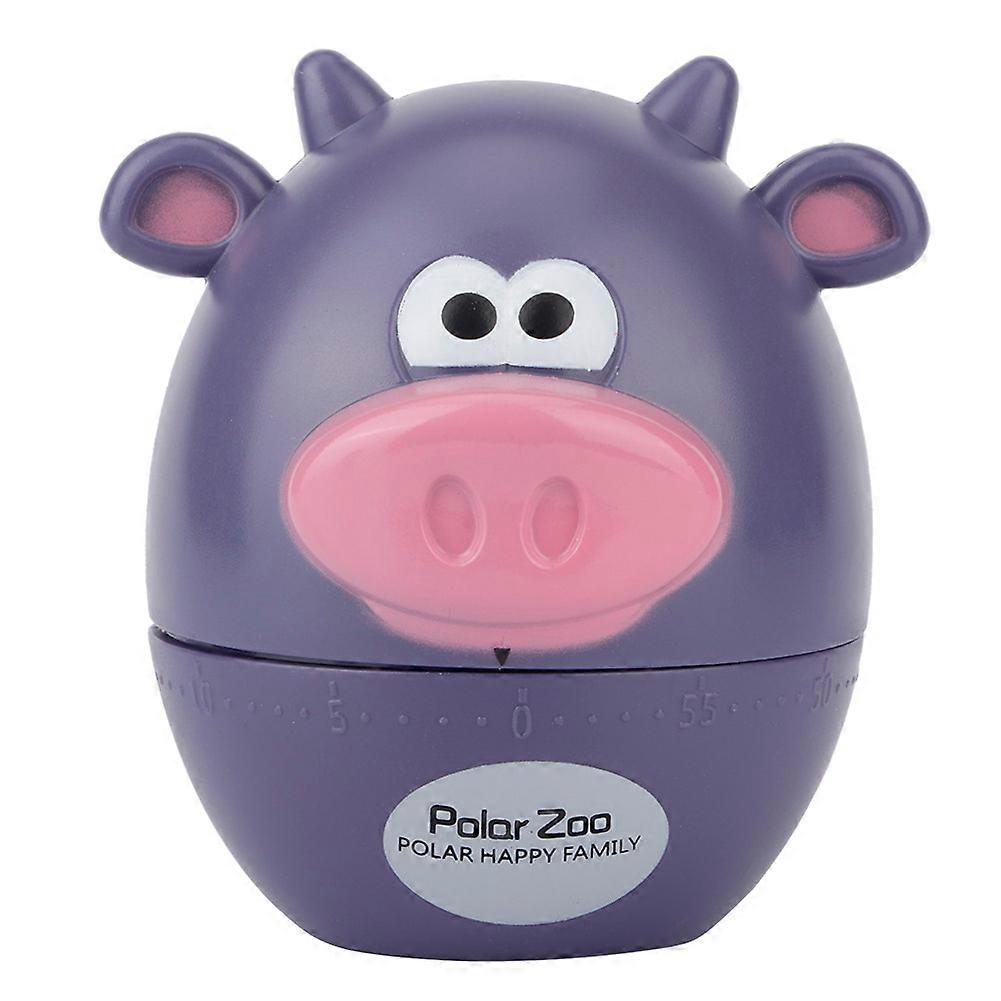 Household Kitchen Cartoon Calf Timer Mechanical Cooking Timer Baking Time ReminderPurple
