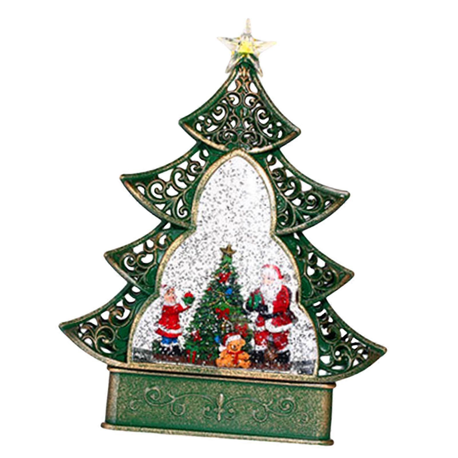 クリスマスツリーオルゴールアイアンスカルプチャーオルゴール誕生日屋内ホームサンタクロース