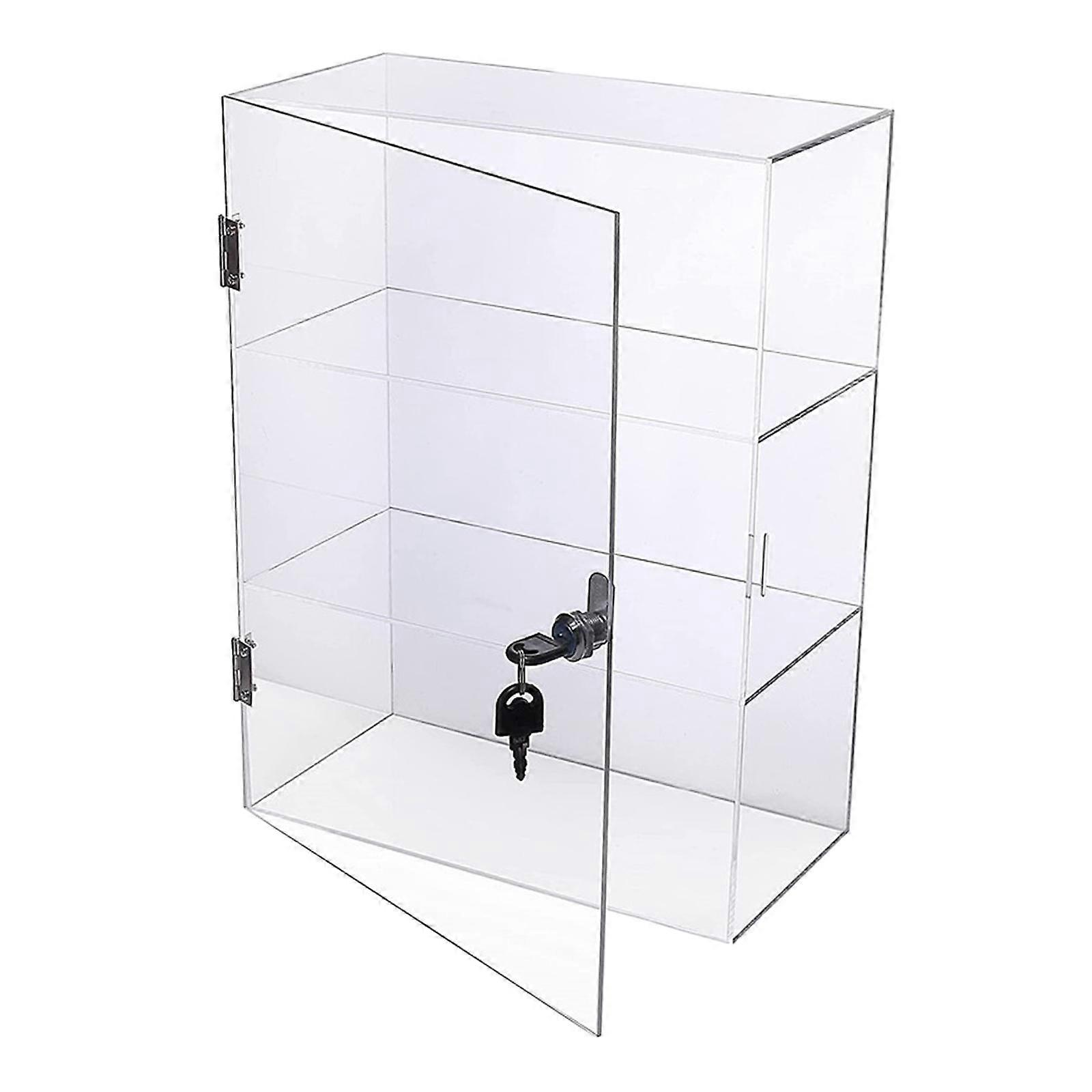 Acrylic Display Case with Lock Holder Clear Showcase for Models Home Watches