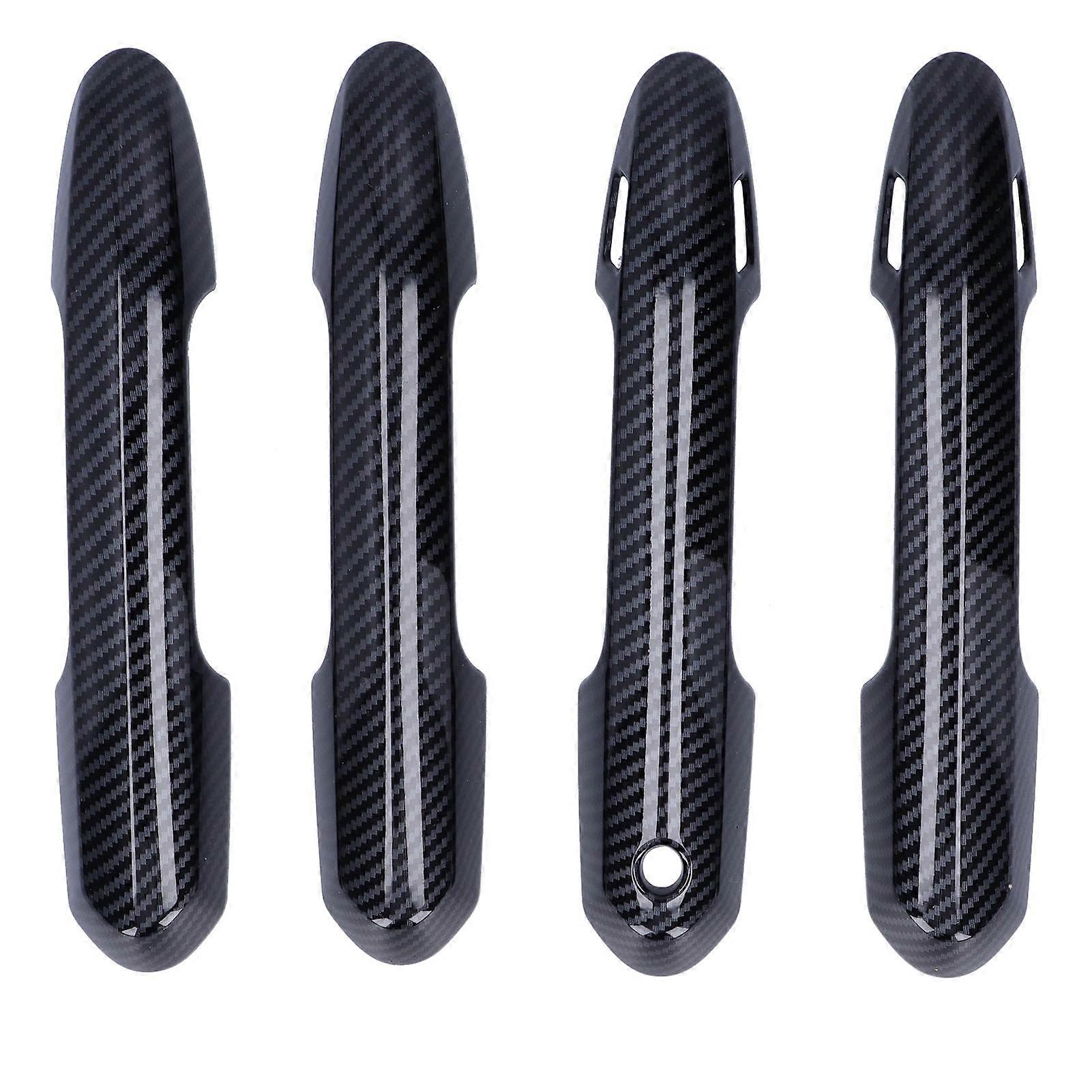 4Pcs Exterior Door Handle Cover Trim Carbon Fiber Style Decor Fit for RAV4 20192021 E2U011