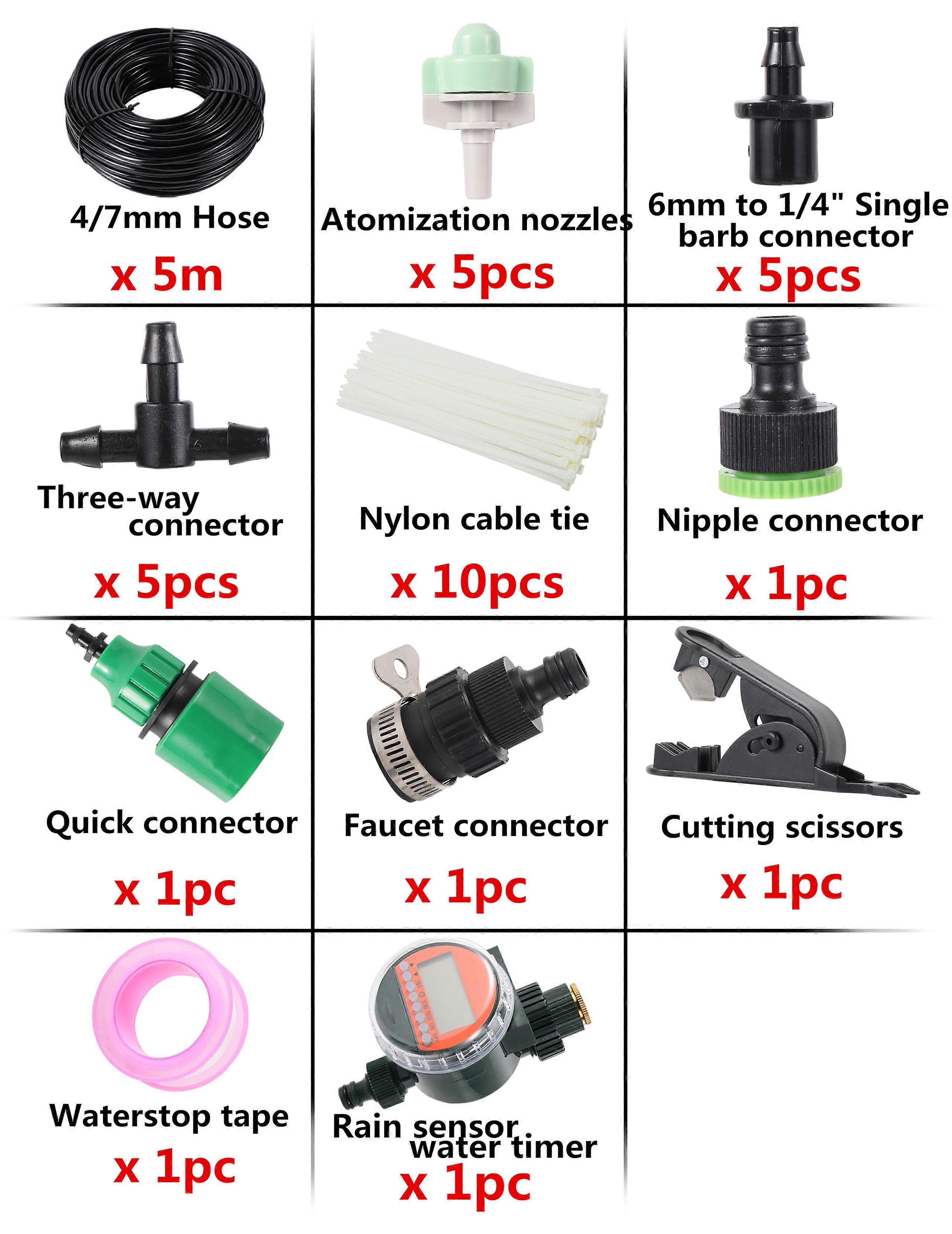 5/10/15/20/25m Garden Automatic Irrigation Kit with Smart Water Timer Controller Potted Bonsai Vegetable Flower Misting Watering