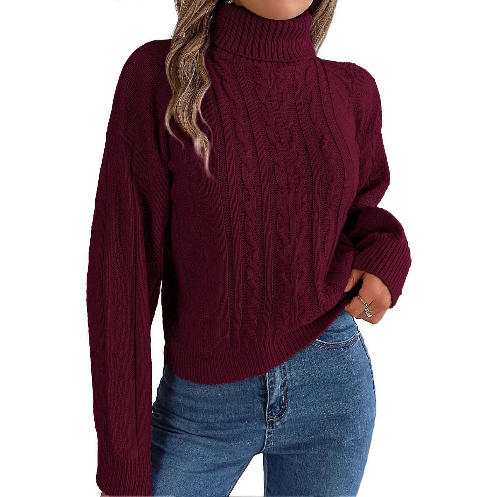 Pull, pull col roulé pour femme, maille torsadée, pull