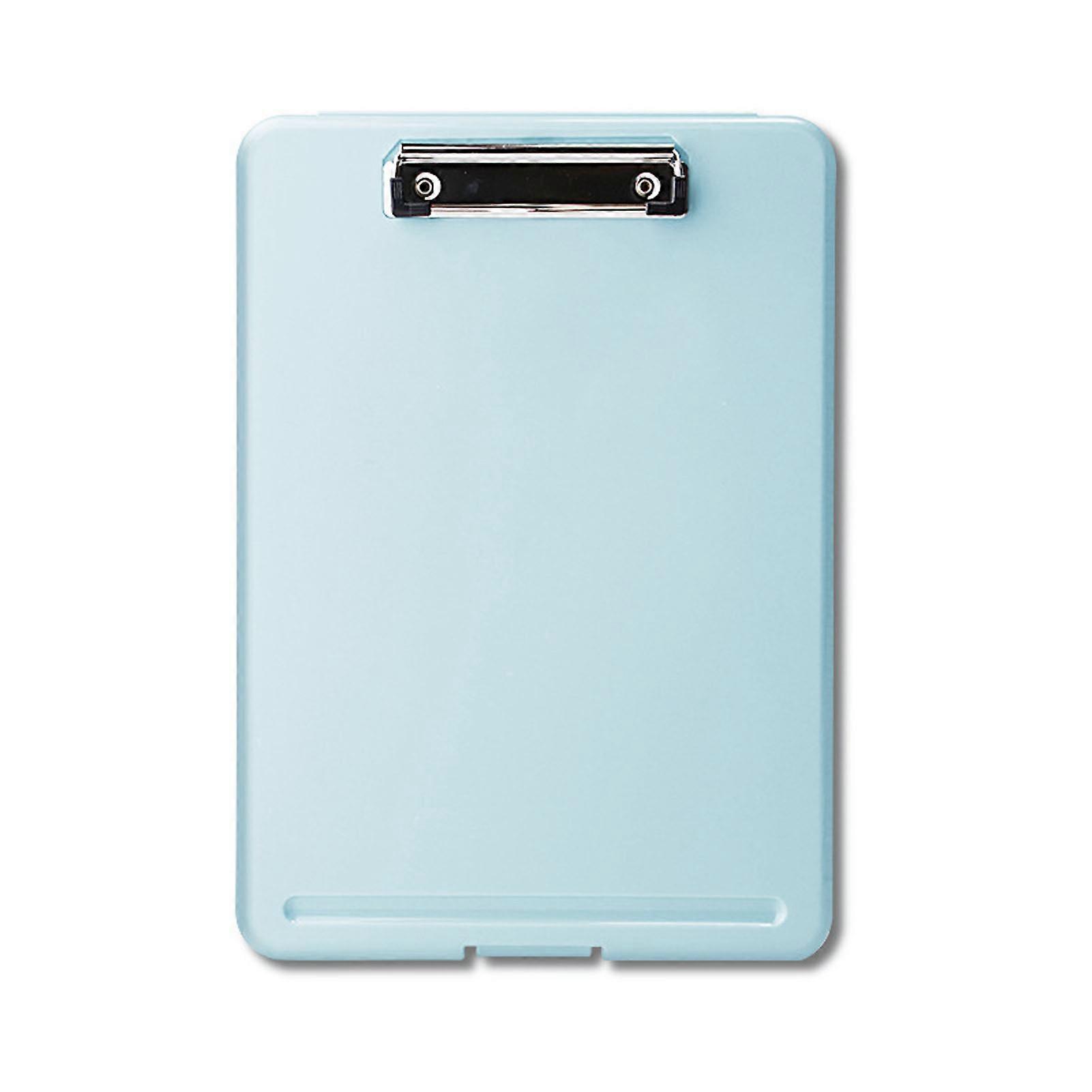 Clip Board Plastic Space Saving Paper Clip Board Stationery Gift for Test Papers Documents Blue