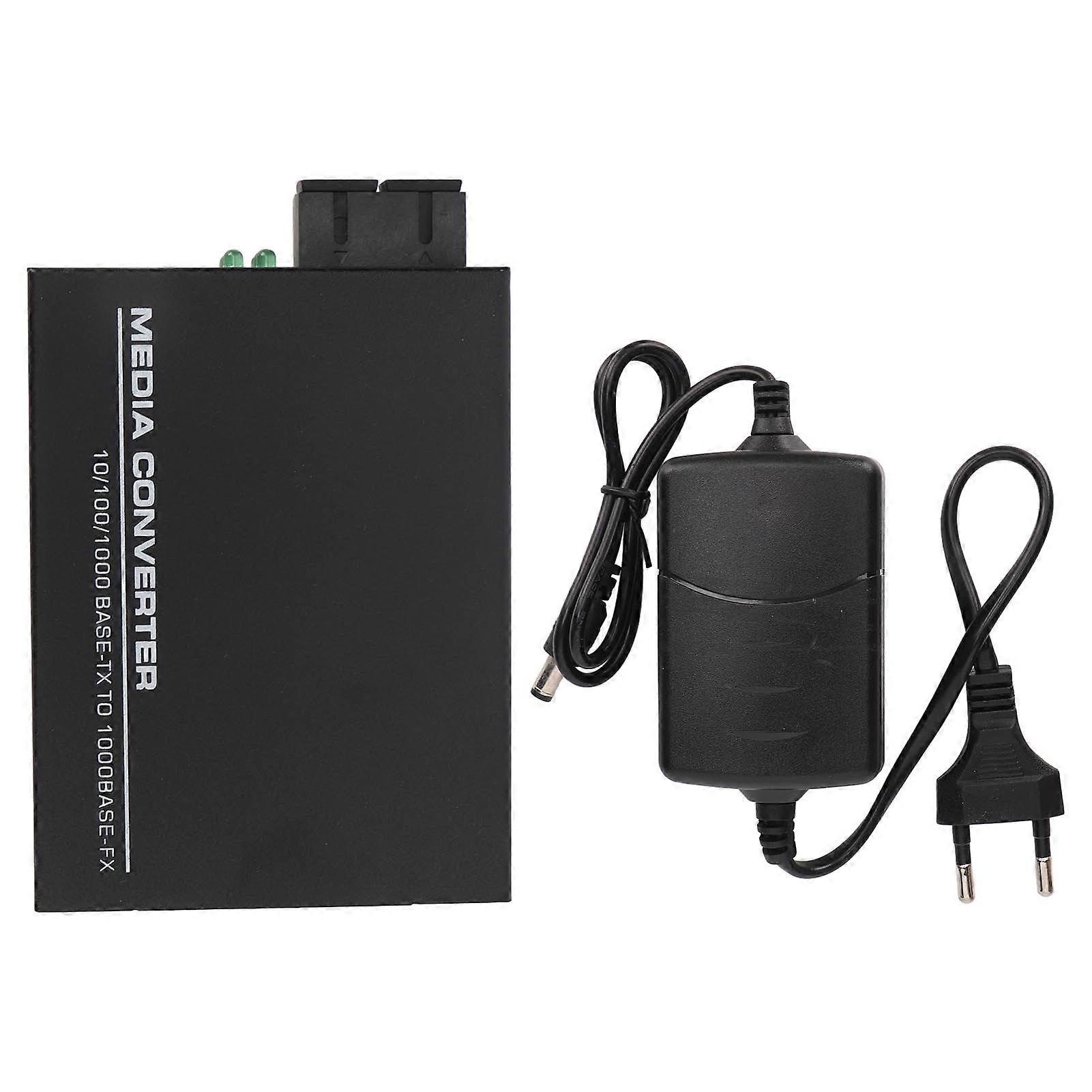 Ethernet-Switch-Konverter 850nm 1000Mbps SC 2 Faser Multimode RJ45 Auto Negotiate Fiber Ethernet Transceiver 100?240V EU-Stecker