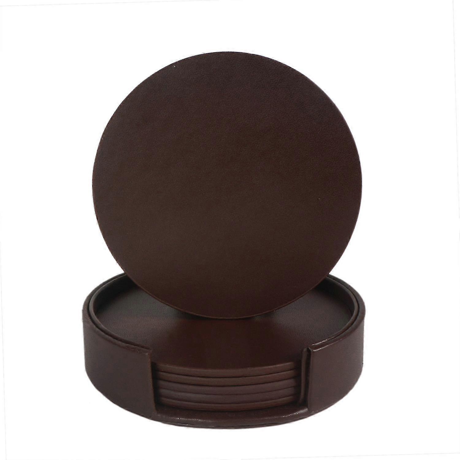 Leather Coasters Spill Protection For Table Desk Durable And