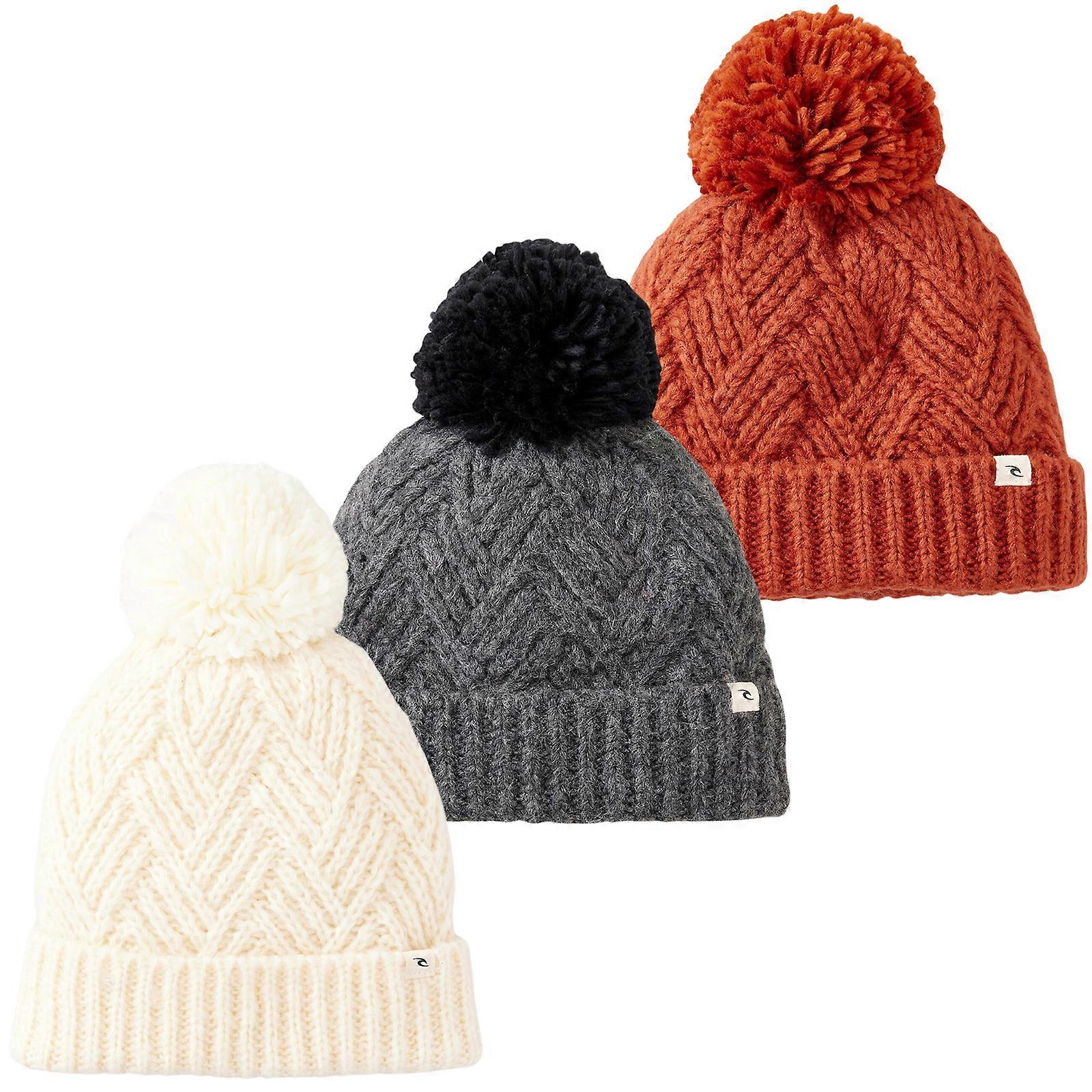 Rip Curl Womens Premium Regular Pom Pom Beanie Winter Warm Bobble Hat