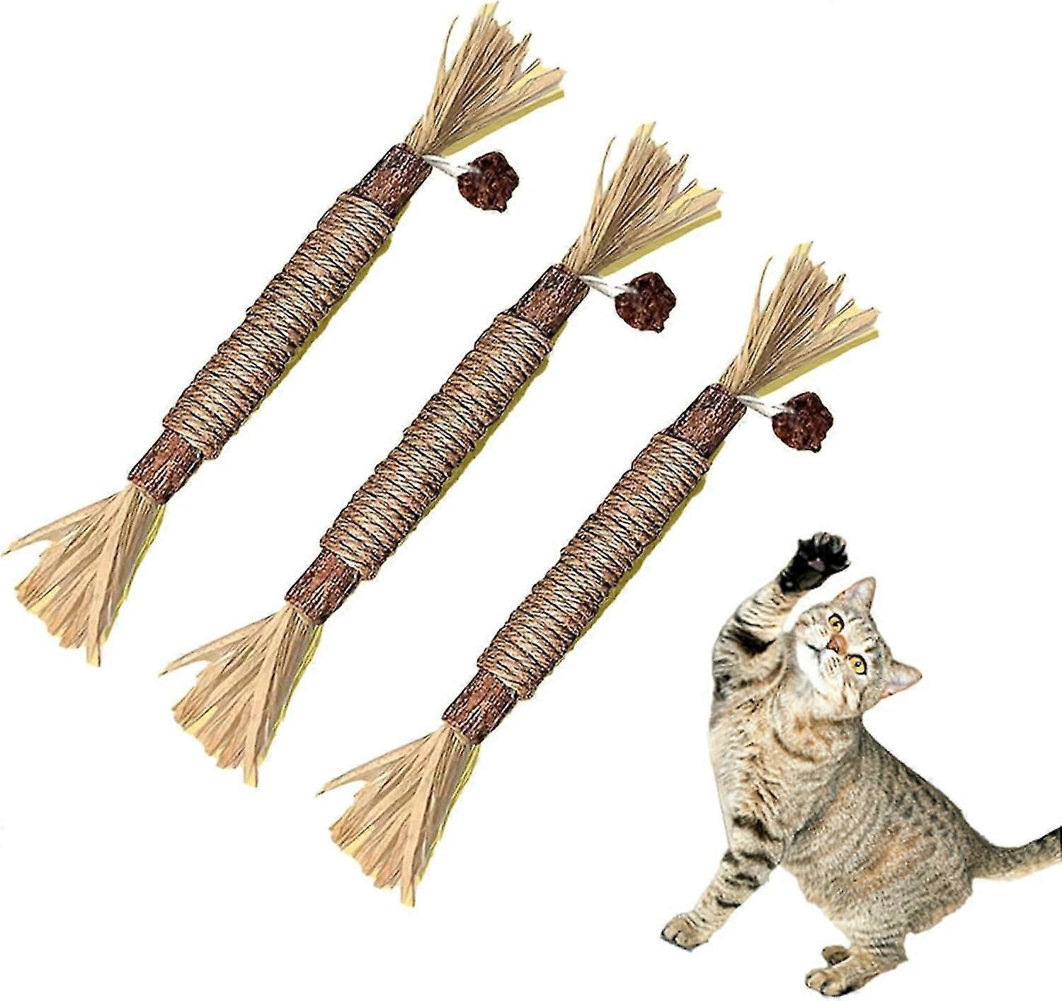 Natural Silvervine Sticks Cat Toy, Catnip Dental Toy For Kitten Teeth Cleaning, Cat & Kitten Chew Toys For Aggressive Chewer