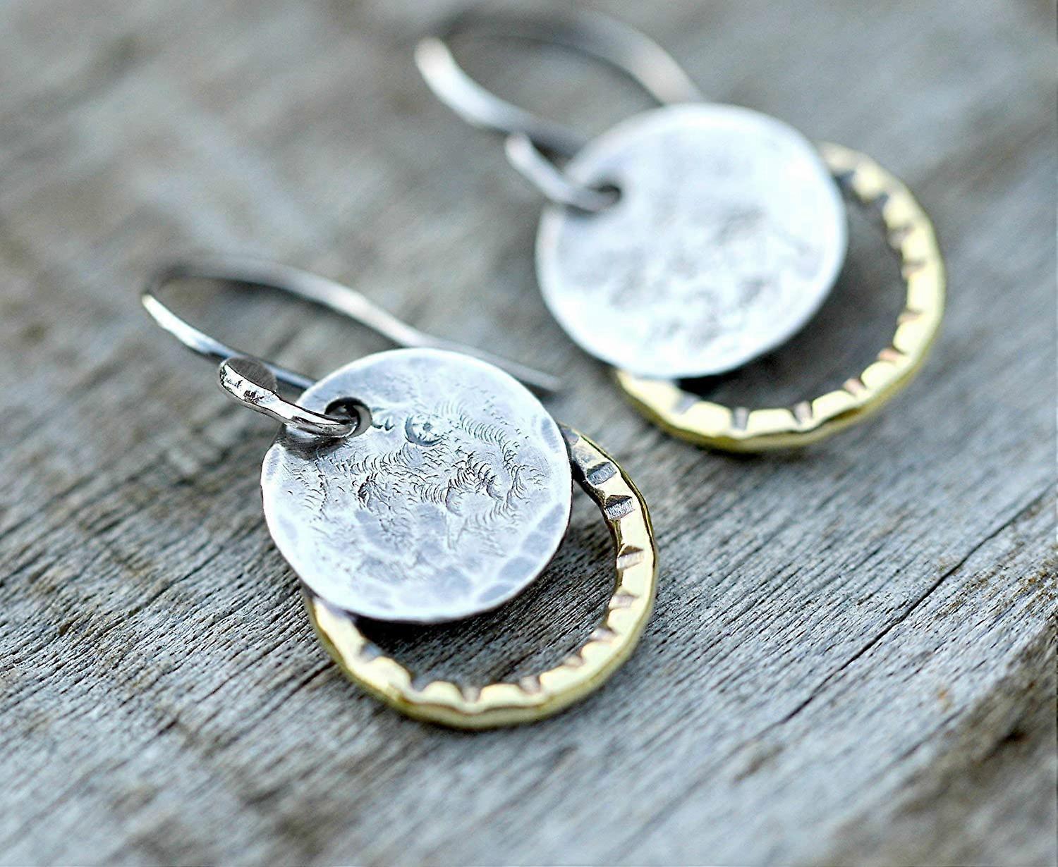 Sterling silver moon earrings dangle earrings gift for her