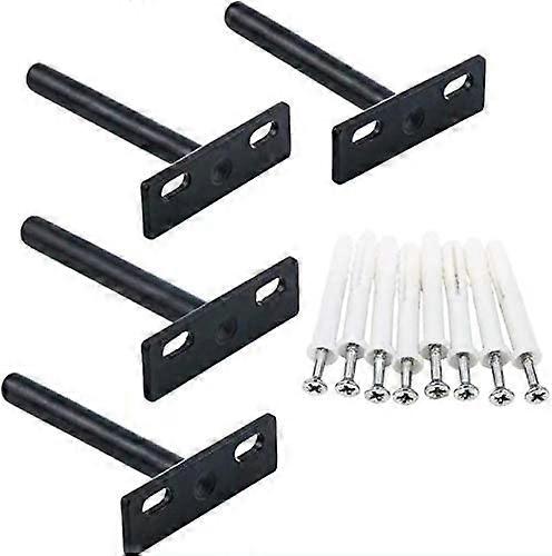 PIAO Floating Shelf Brackets 4pcs 10mm Wall Mount Shelf Invisible Bracket Hidden Shelf Brackets with 8pcs Screws and 8pcs Expansion Tube