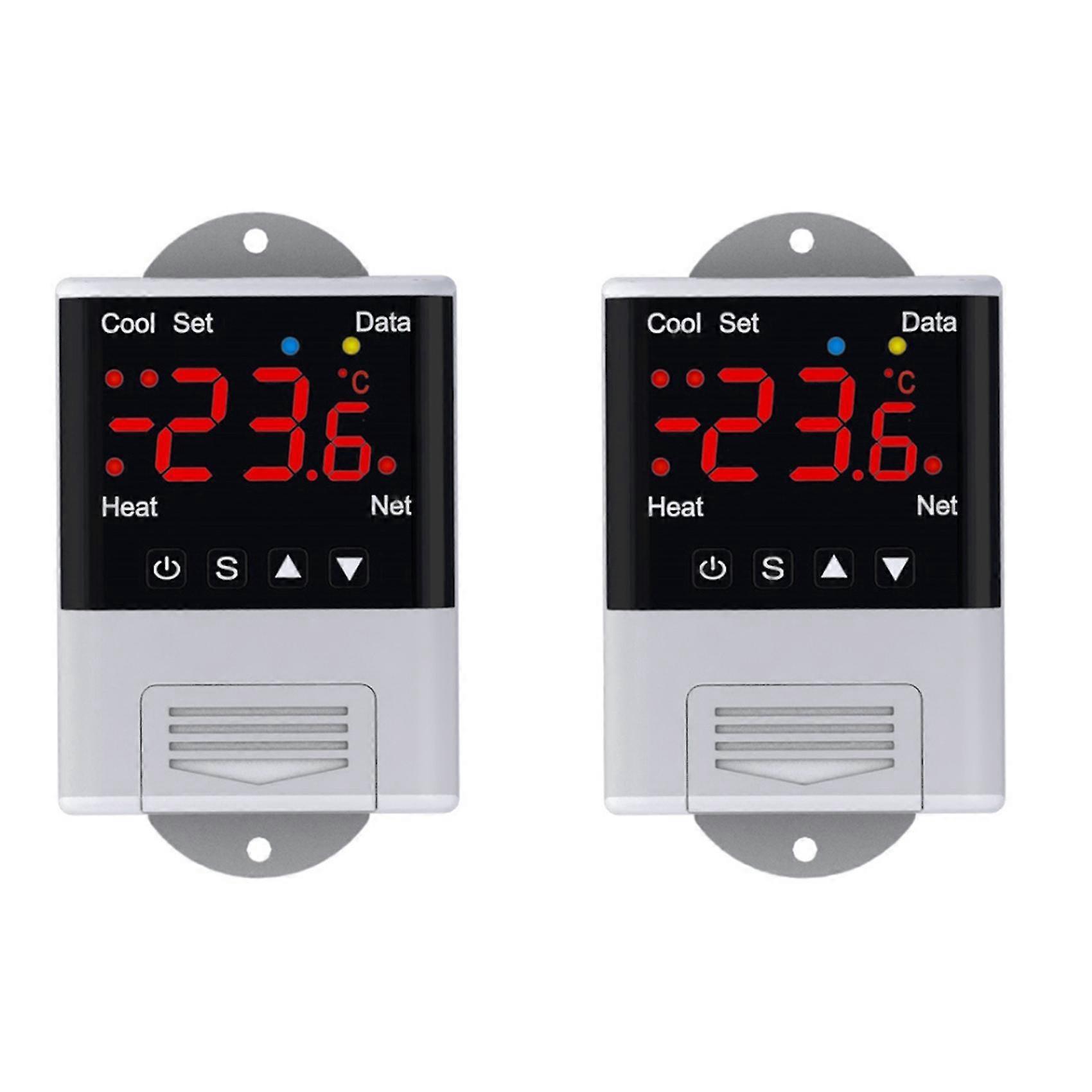 2x Wireless Wifi Temperature Controller Thermostat Ac110-220v Dtc1201 Ntc Sensor Digital Display Ap
