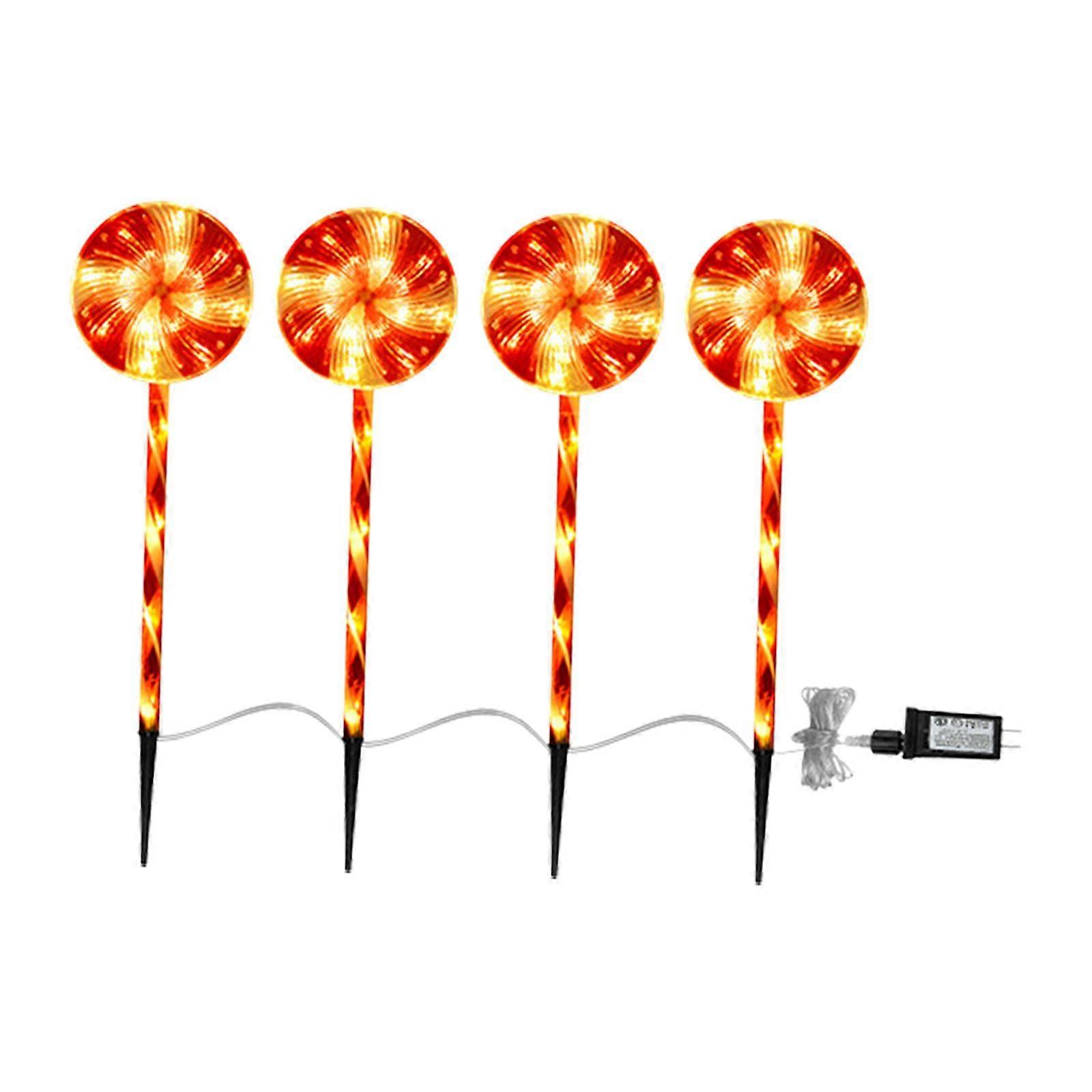 Christmas Pathway Lights Candy Cane for Holiday Patio (Warm Light)