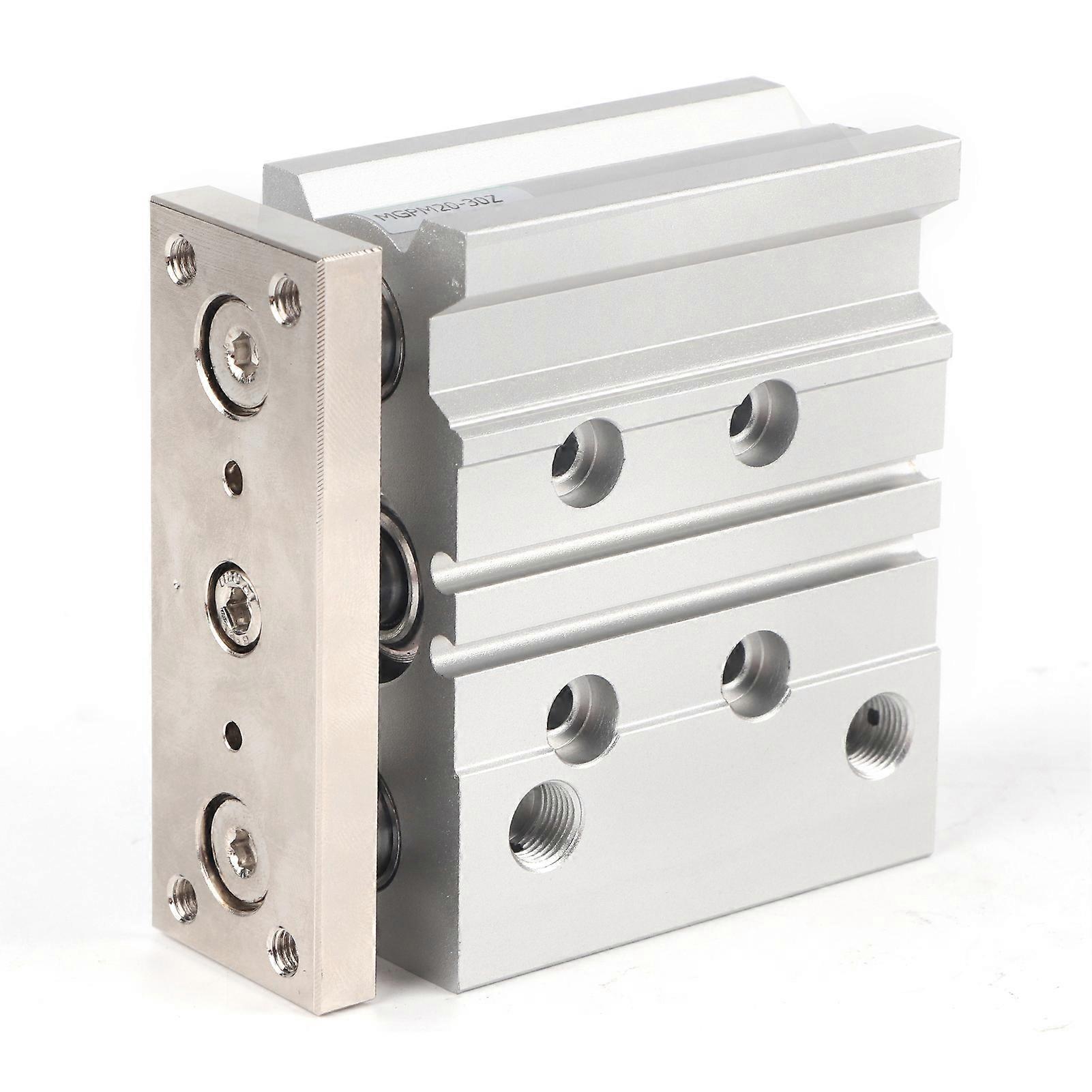 Vérin pneumatique à double action MGPM20X30, 3 tiges, en alliage d'aluminium, alésage 20 mm