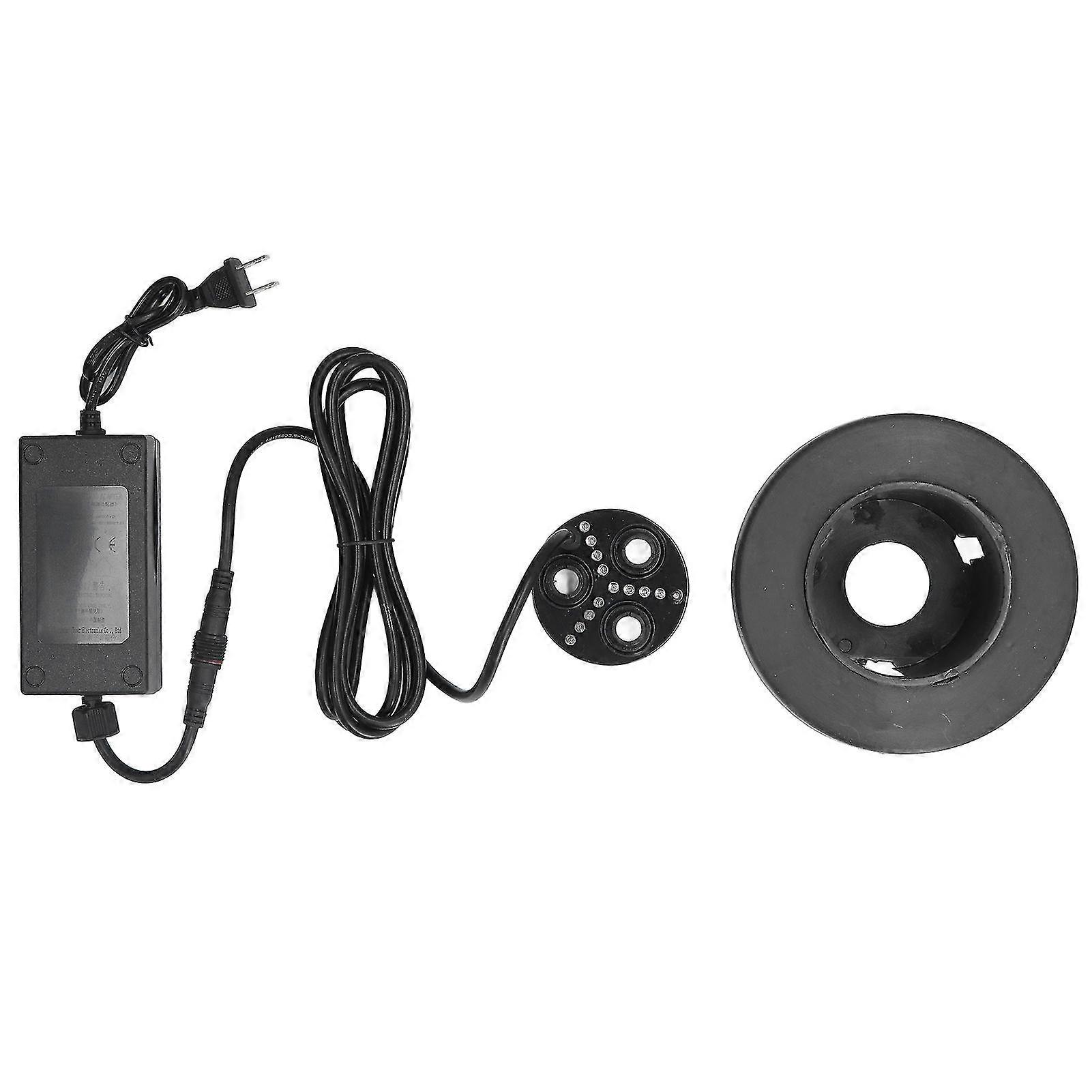 3 Head Ultrasonic Fog Maker with Colorful Light Prevent Corrosion Mist Maker for Humidifying Rockery Vase - US Plug (110-240V)