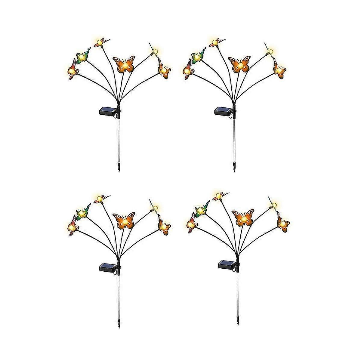 4 قطع أضواء الحديقة الشمسية ضوء يتأرجح بالطاقة الشمسية ، 6 أضواء بقيادة الرياح ، أضواء خارجية لفناء الفناء ديكو