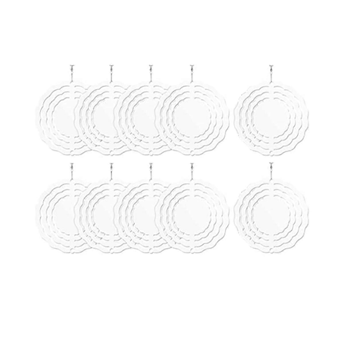10Pcs 3 Inch Sublimation Wind Spinner Blanks 3D Wind Spinners Hanging Wind Spinners for Indoor Outd