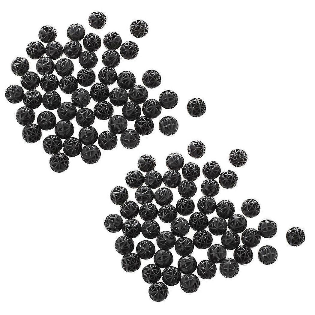 100 Pcs 18mm Diameter Black Bio Balls For Aquarium Pond Filter