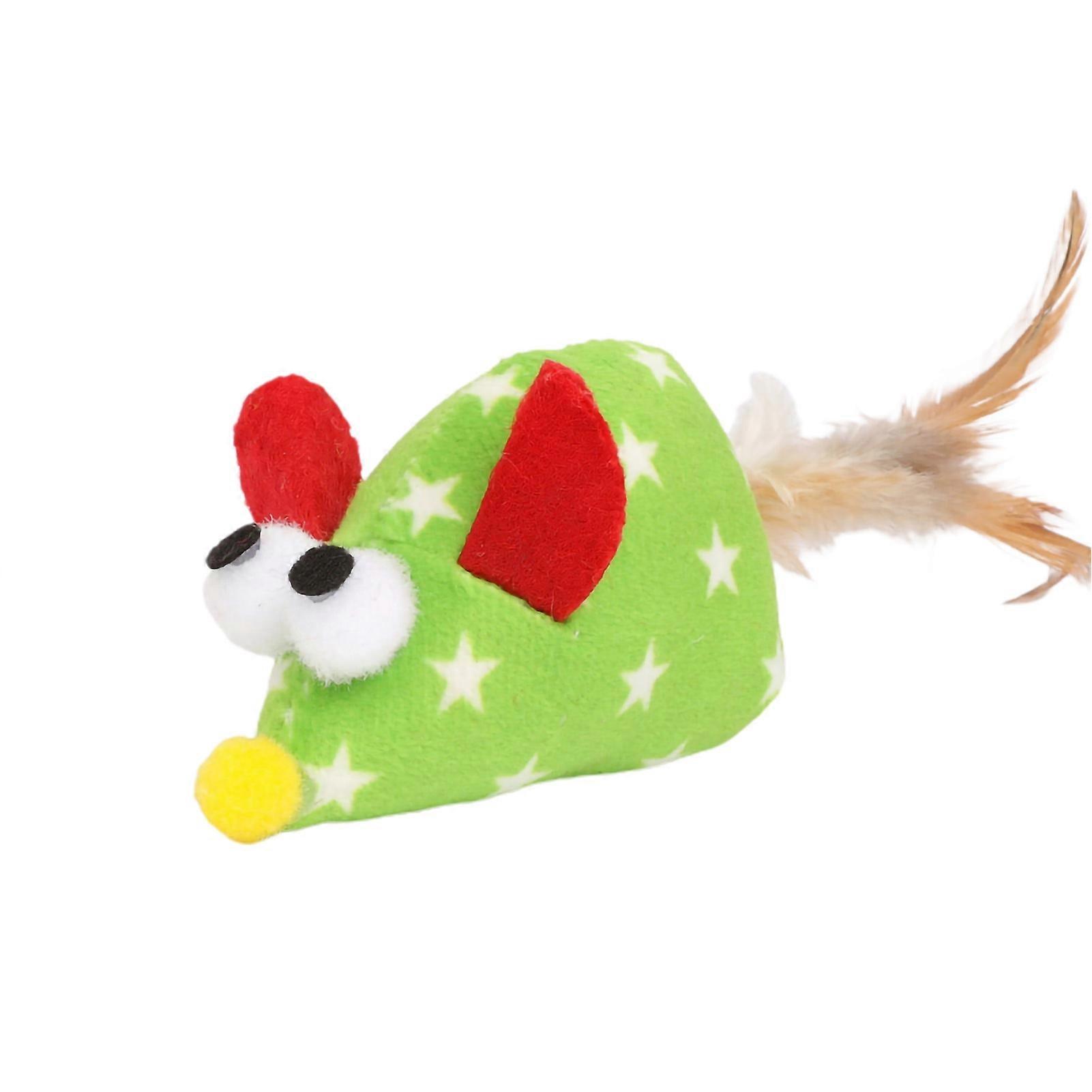 Kitten Toy Multi-color Plush Mouse Interactive Toy Funny Cat Toy Pet Feather Toy Pet Supplies