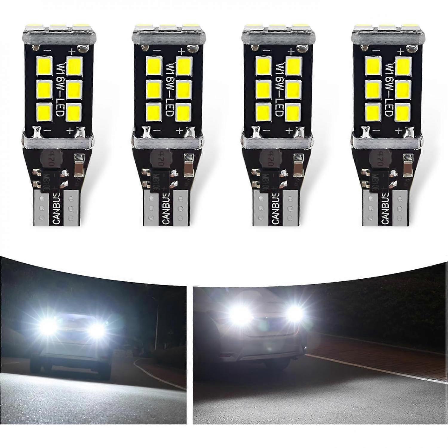 Feu de recul décodé LED T15 de voiture, 2835-15smd Feu stop de clignotant lumineux, W16W 912 921 906 Remplacement stable de l’ampoule d’entraînement IC, Canbus Er universel