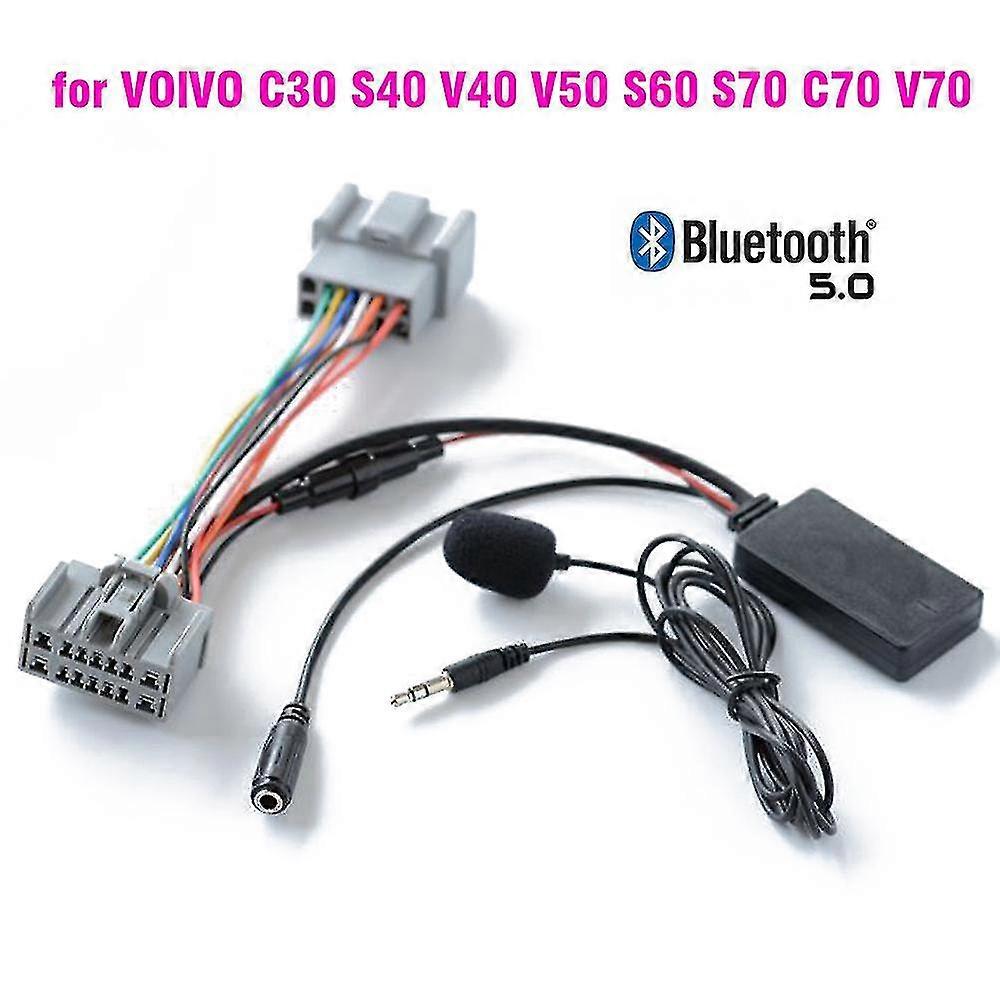Adattatore vivavoce Aux In Voice In per Volvo C30 S40 V40 V50 S60 S70 C70 V70 Xc70 S80 Xc90 con microfono