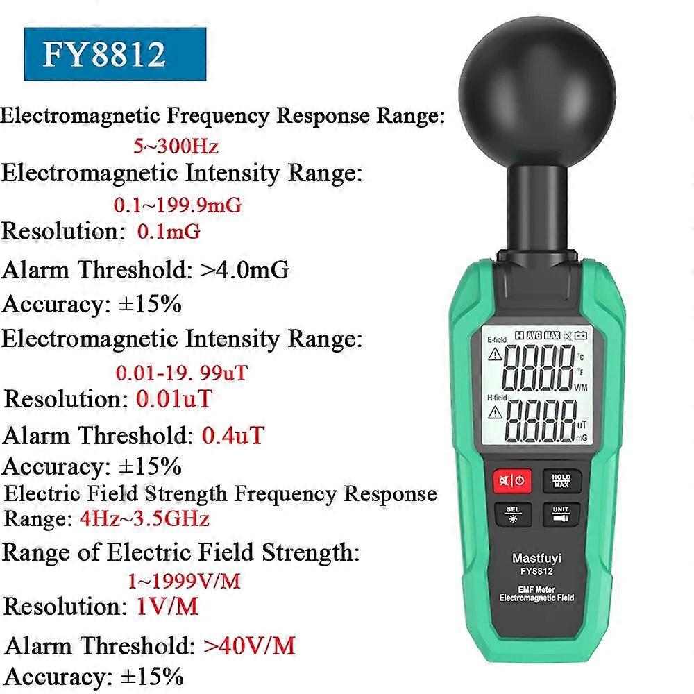 EMF Meter Electromagnetic Field Tester High Precision Electromagnetic Radiation Gauge Electromagnetic Wave Radiation Detector