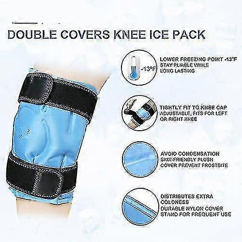 Ice Pack For Knee Pain Relief, Reusable Gel Ice Wrap For Leg Injuries, Swelling, Knee Replacement Surgery, Cold Compress Therapy