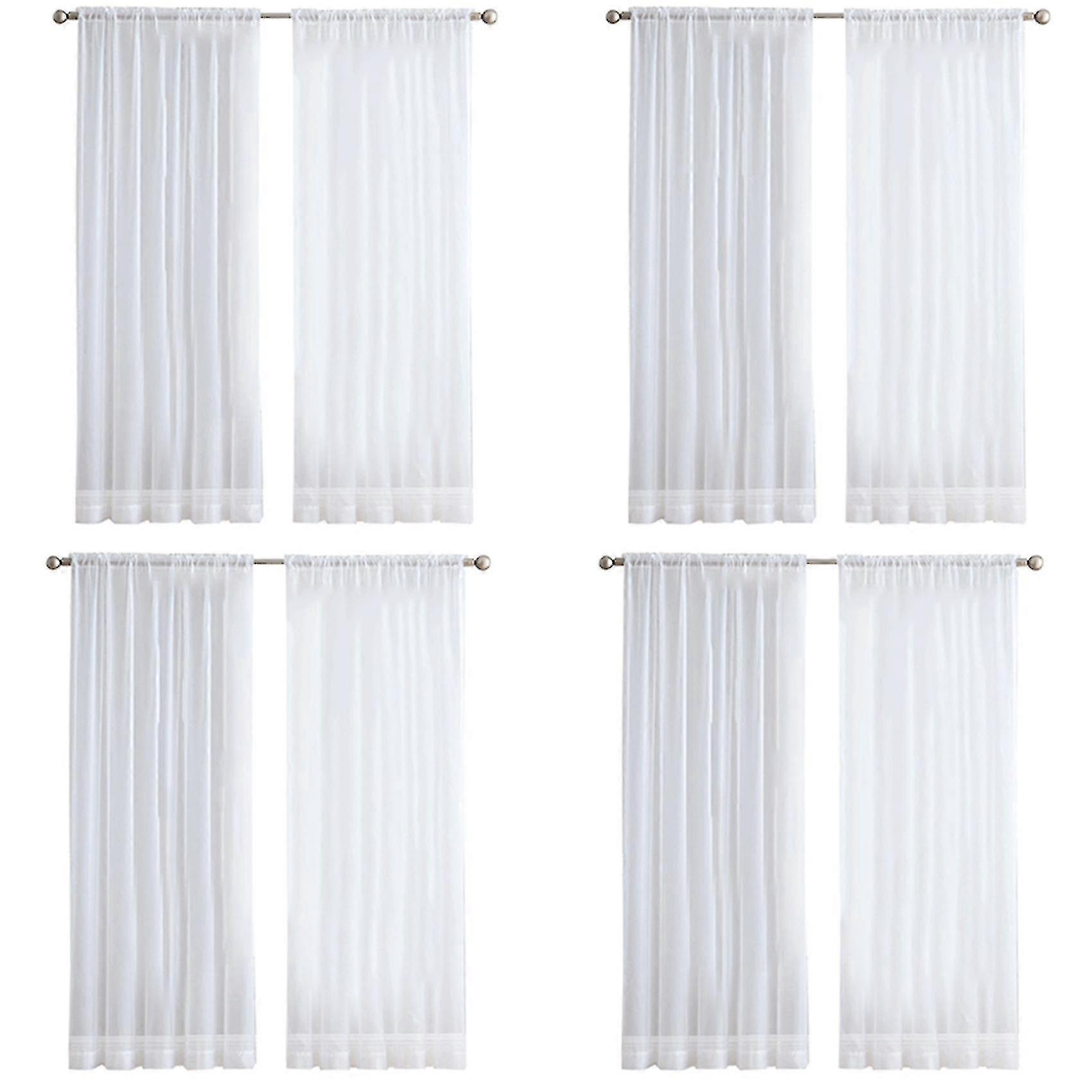2pcs Super Soft Great Hand Feeling White Tulle Curtains Veil Chiffon